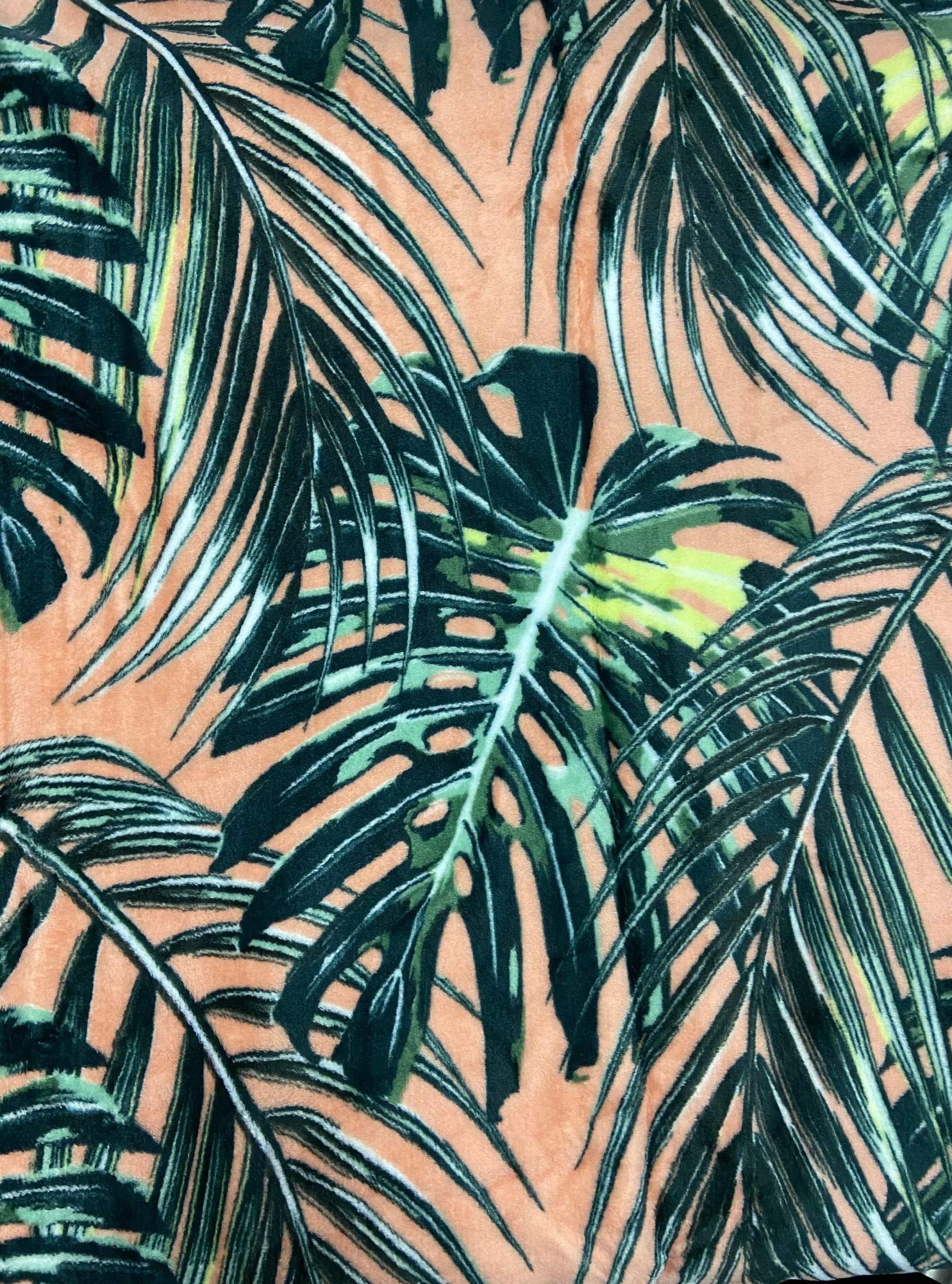 Summertime Whimsy Plush Fleece Throw Blanket (50" x 60") - Palm Paradise Giant Leaf Blanket - Best Buy Furniture