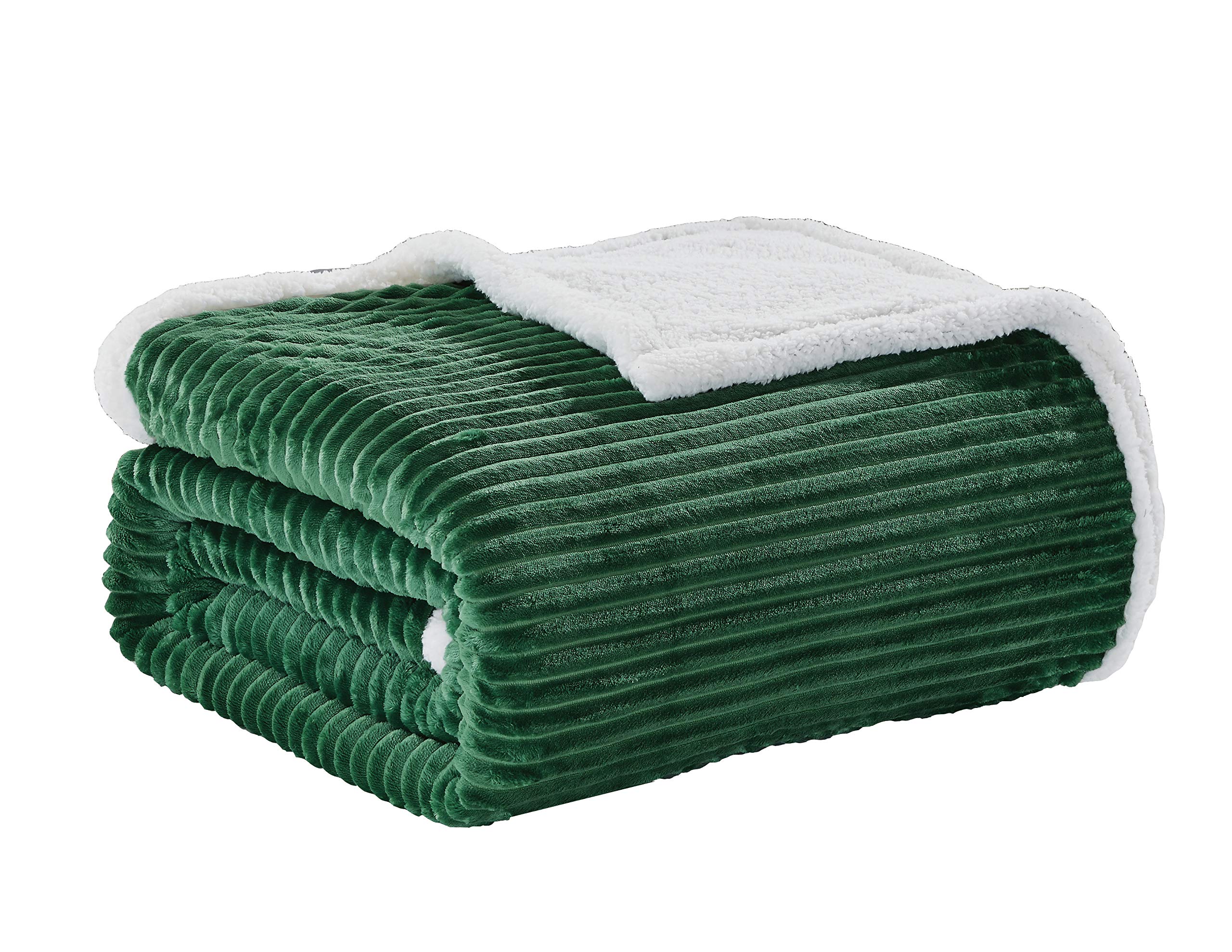Decor&More Home Essentials Corduroy Sherpa Blanket - Green - Best Buy Furniture