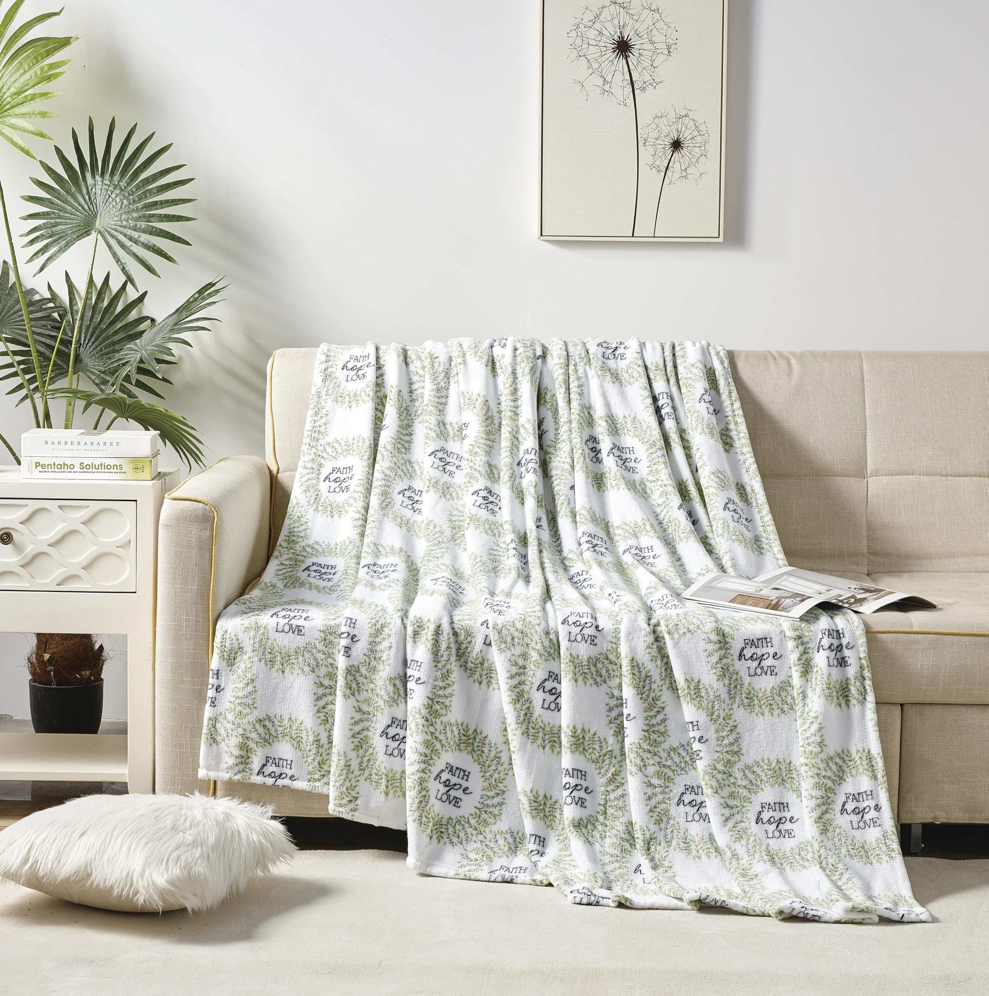 Faith, Hope, Love Home Décor Oversized Luxe Plush Throw Blanket - Best Buy Furniture