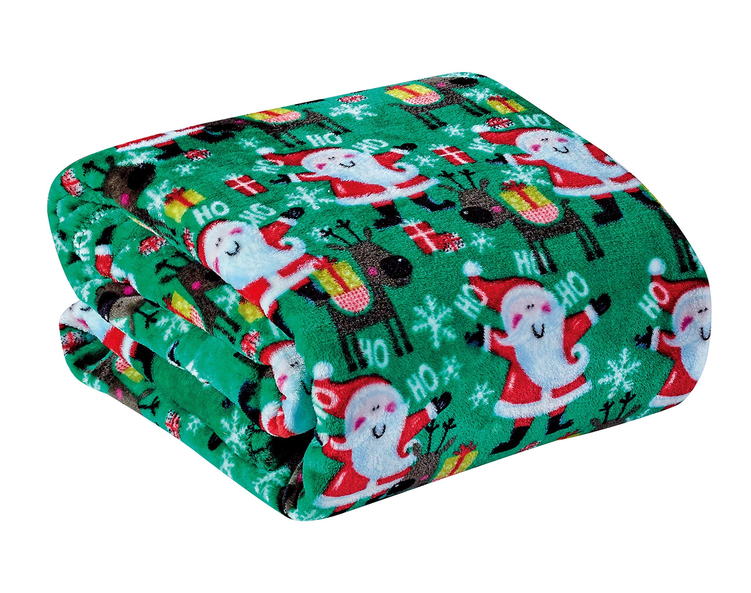 Decor&More Ho Ho Ho Merry Christmas Collection Microplush Holiday Throw Blanket (60" x 50") - Santa - Best Buy Furniture