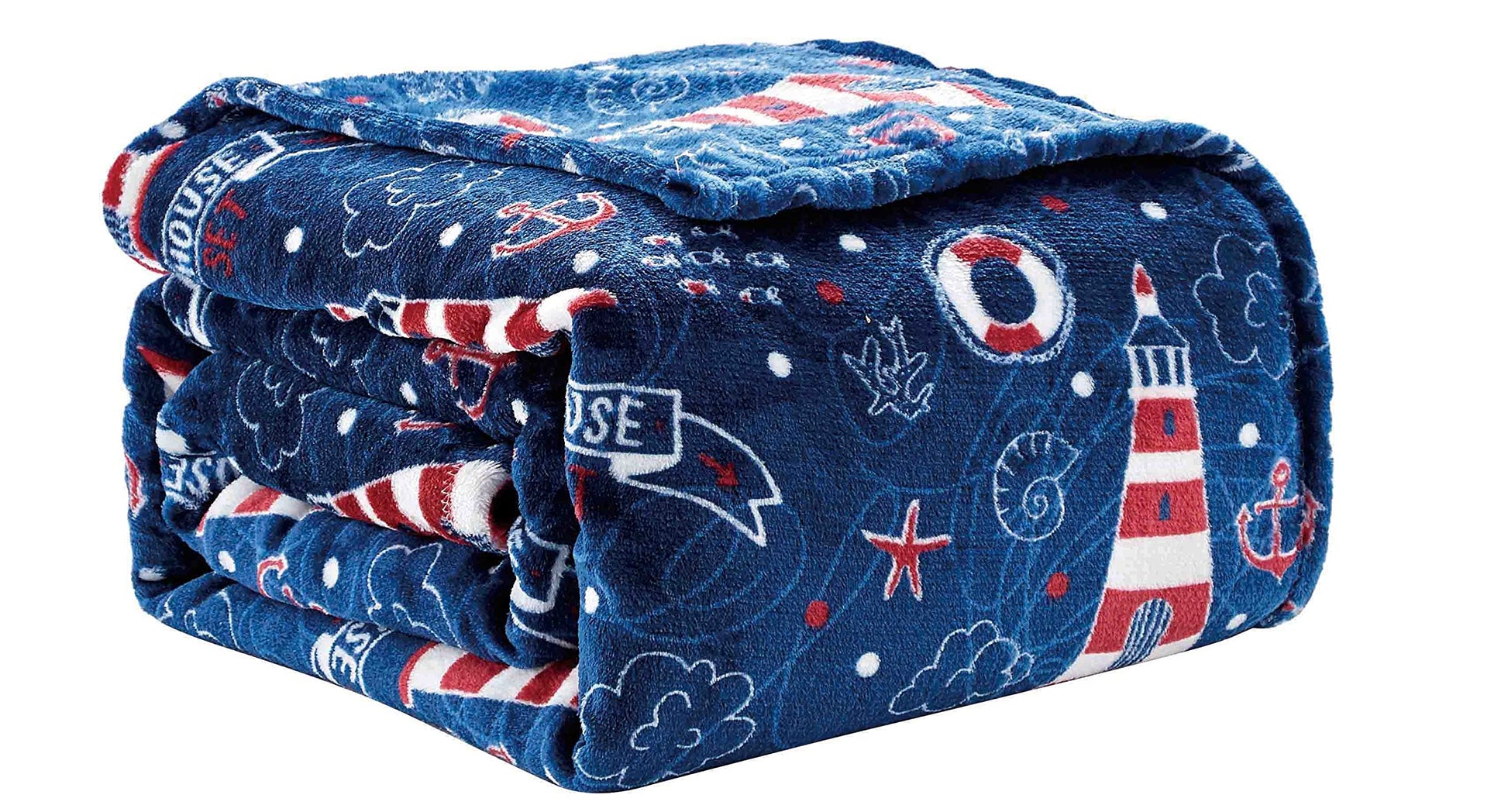 Faith, Hope, Love Home Decor The Shore Summertime Extra Soft Microplush Throw Blanket (50" X 60") - Lighthouse Blanket - Best Buy Furniture