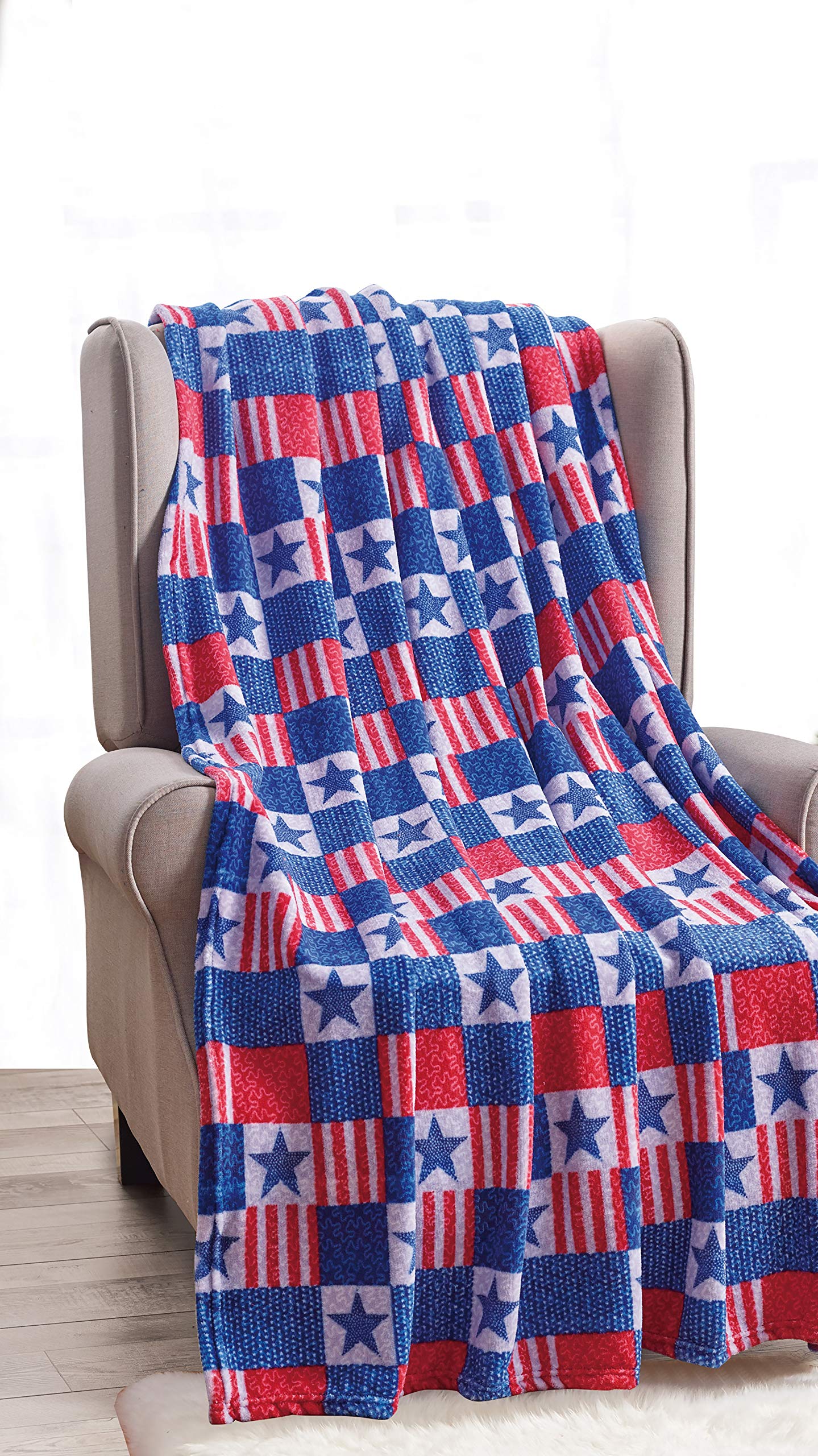 Decor&More American Pride Collection Microplush Throw Blanket (50" x 60") - Best Buy Furniture