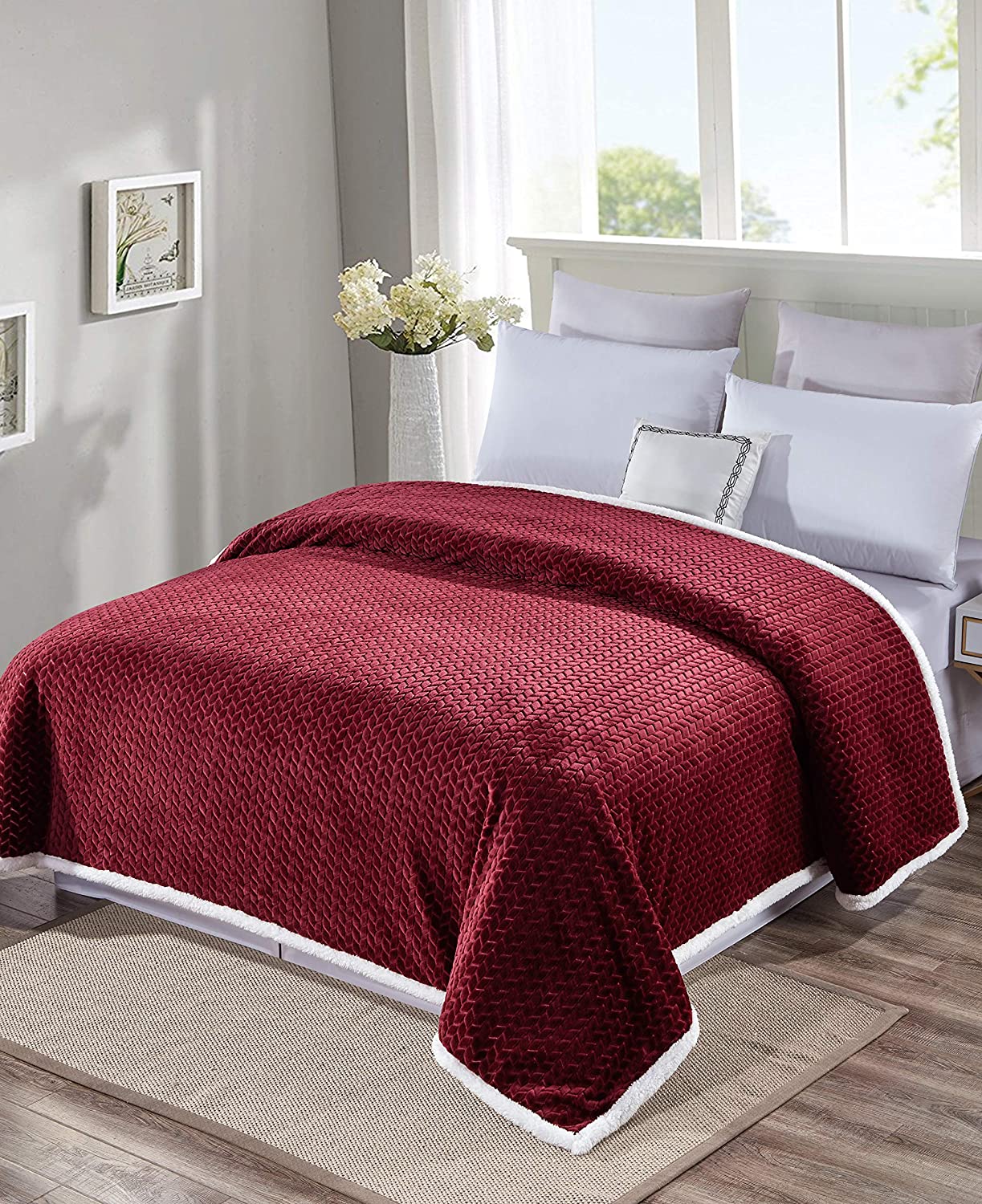 Home essentials braided sherpa blanket