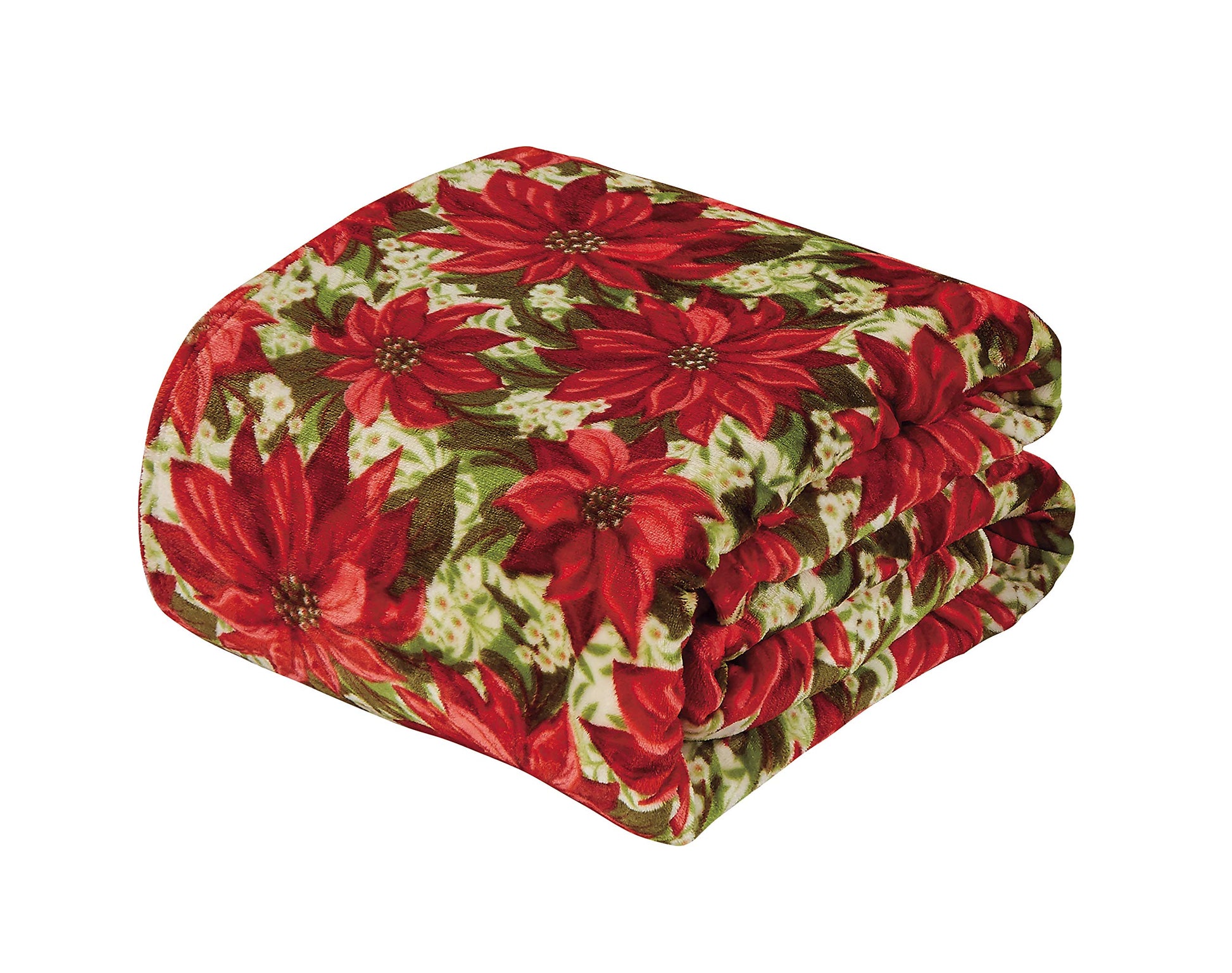 Decor&More Home Essentials Christmas Throw (50" x 60") - Poinsettia - Best Buy Furniture
