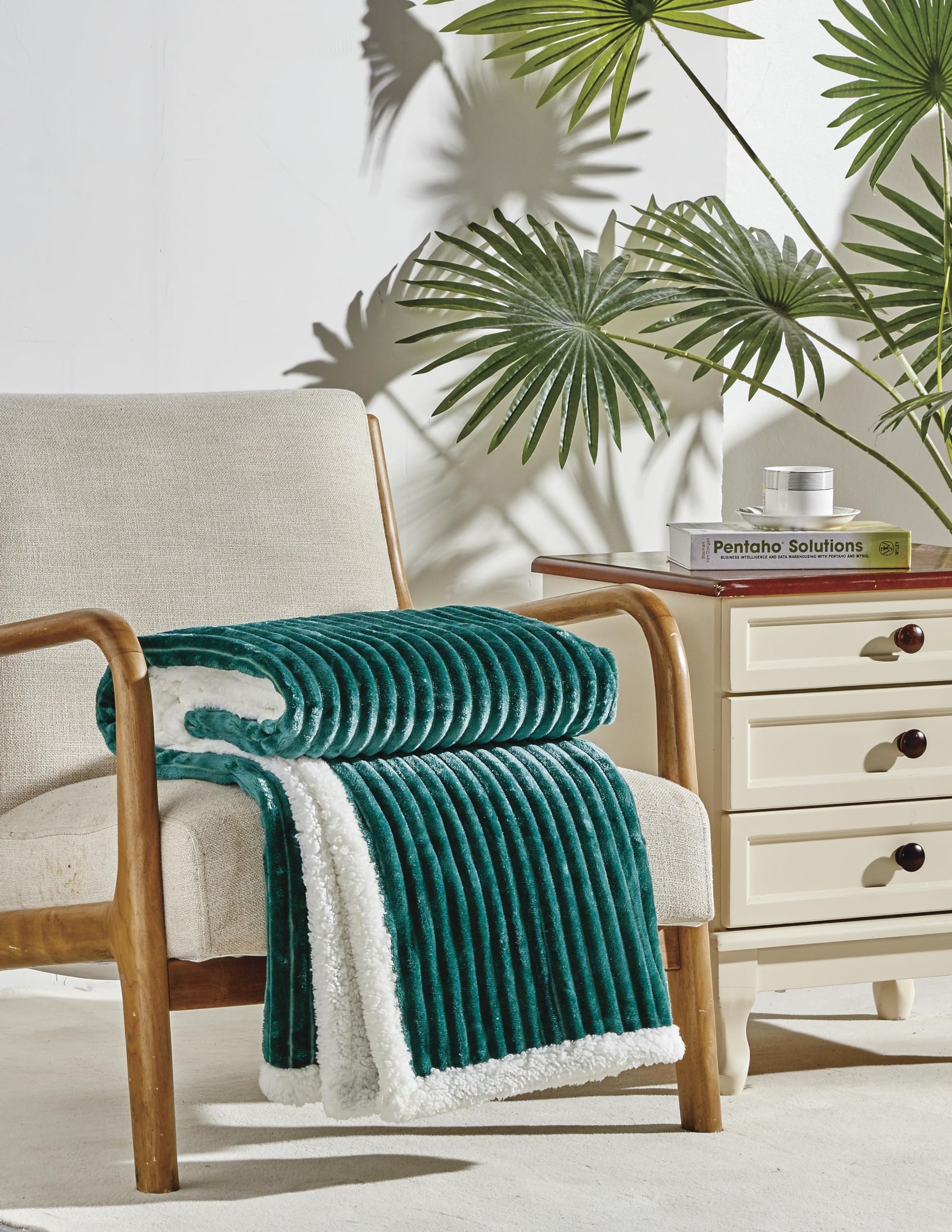 Decor&More Home Essentials Corduroy Sherpa Throw - Best Buy Furniture