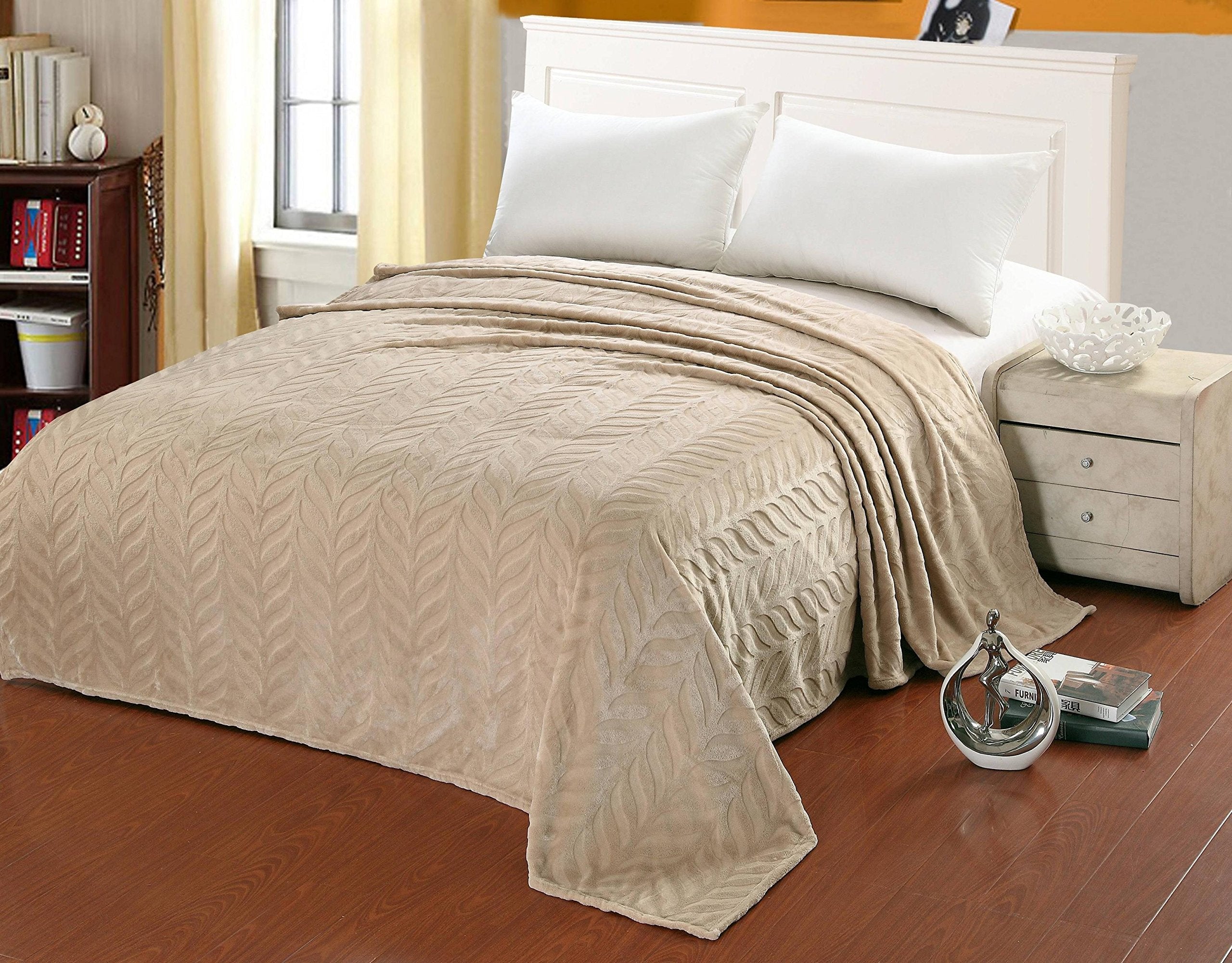 Faith, Hope, Love Home Decor Velvet Touch Microplush Leaf Etched Jacquard Blanket - Best Buy Furniture