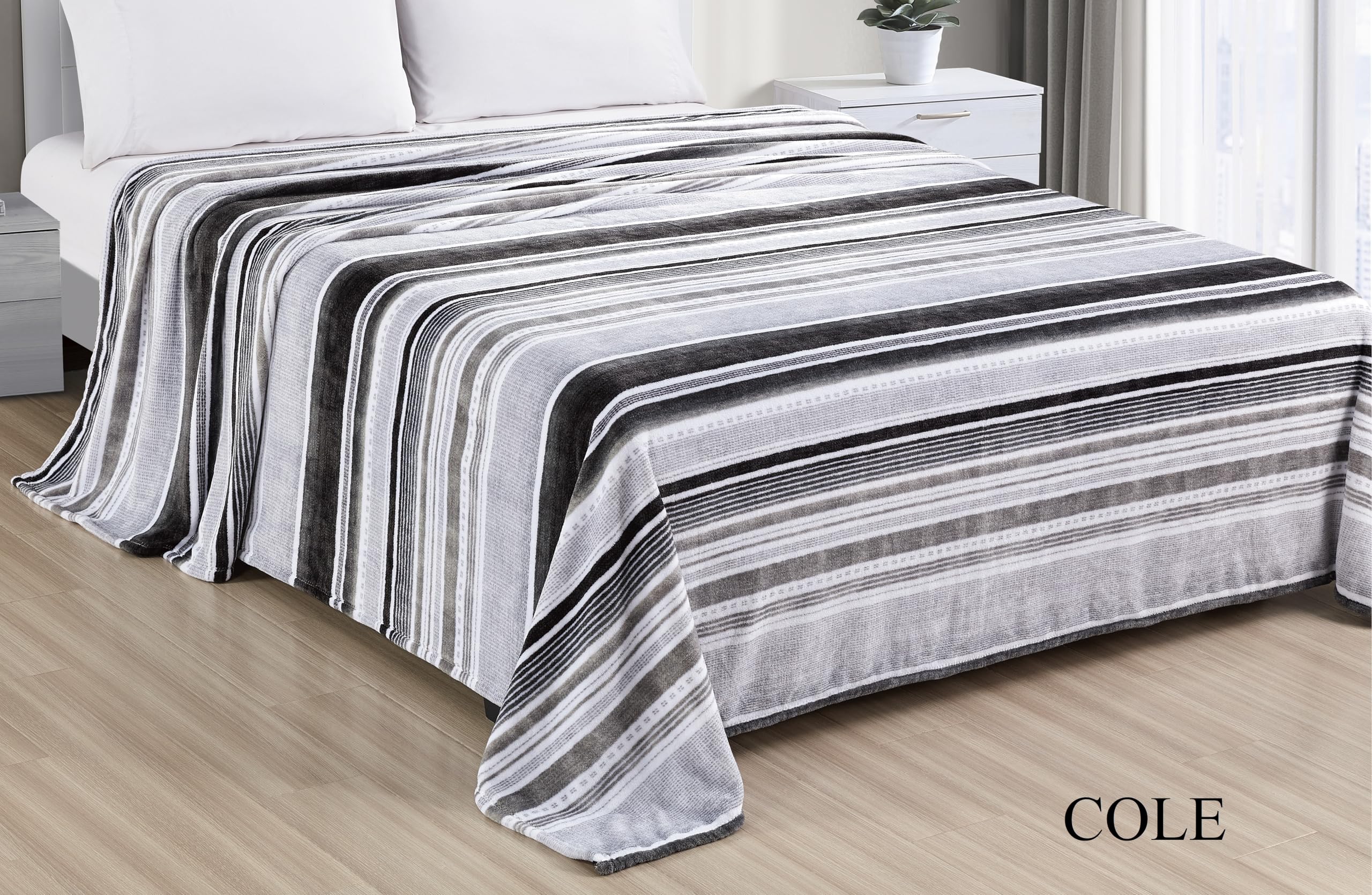 Faith, Hope, Love Home Decor Cole Queen-King Size Plush Blanket - Soft And Cozy Grey Blanket - Best Buy Furniture