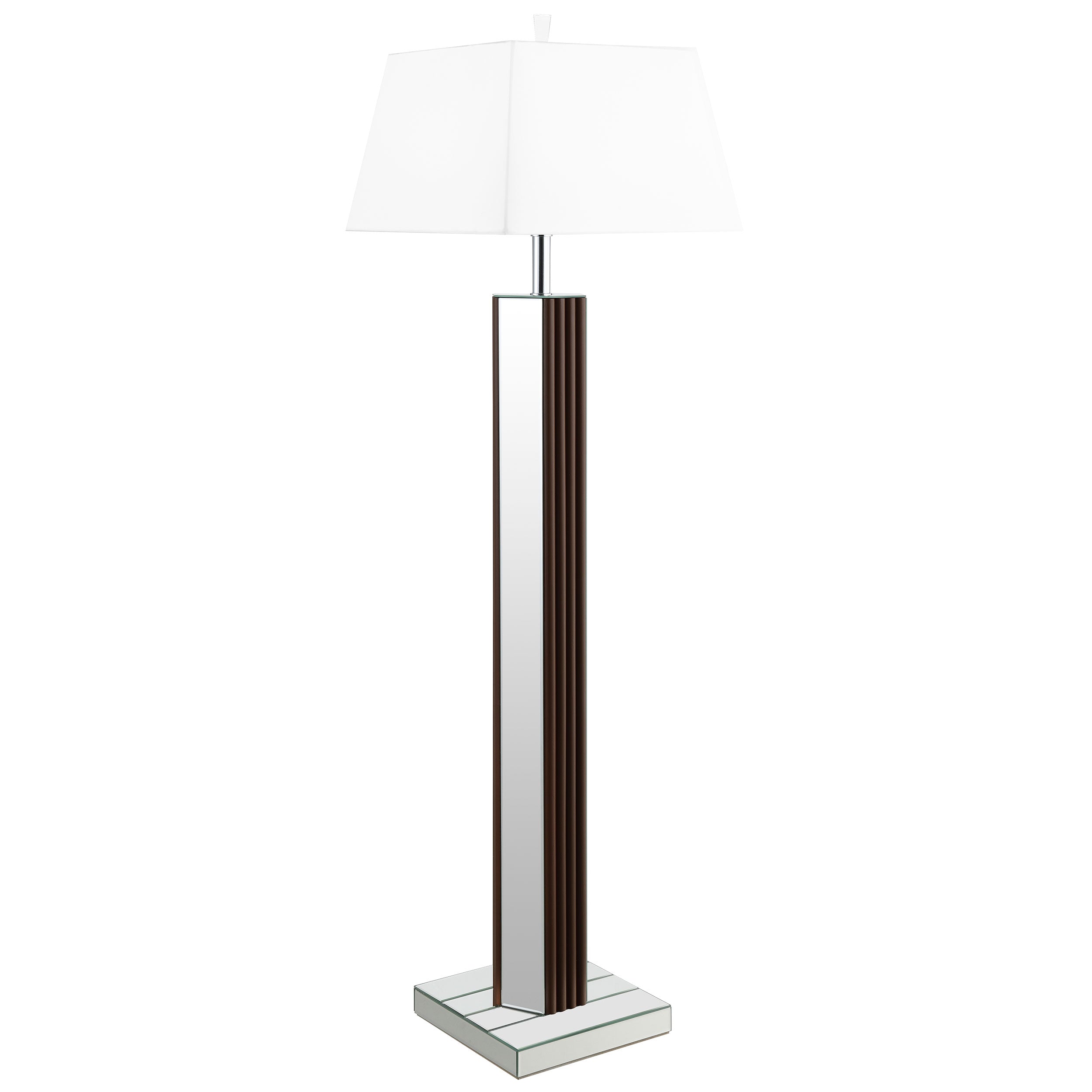 Elena 67-inch Square Tapered Mirrored Floor Lamp Brown-