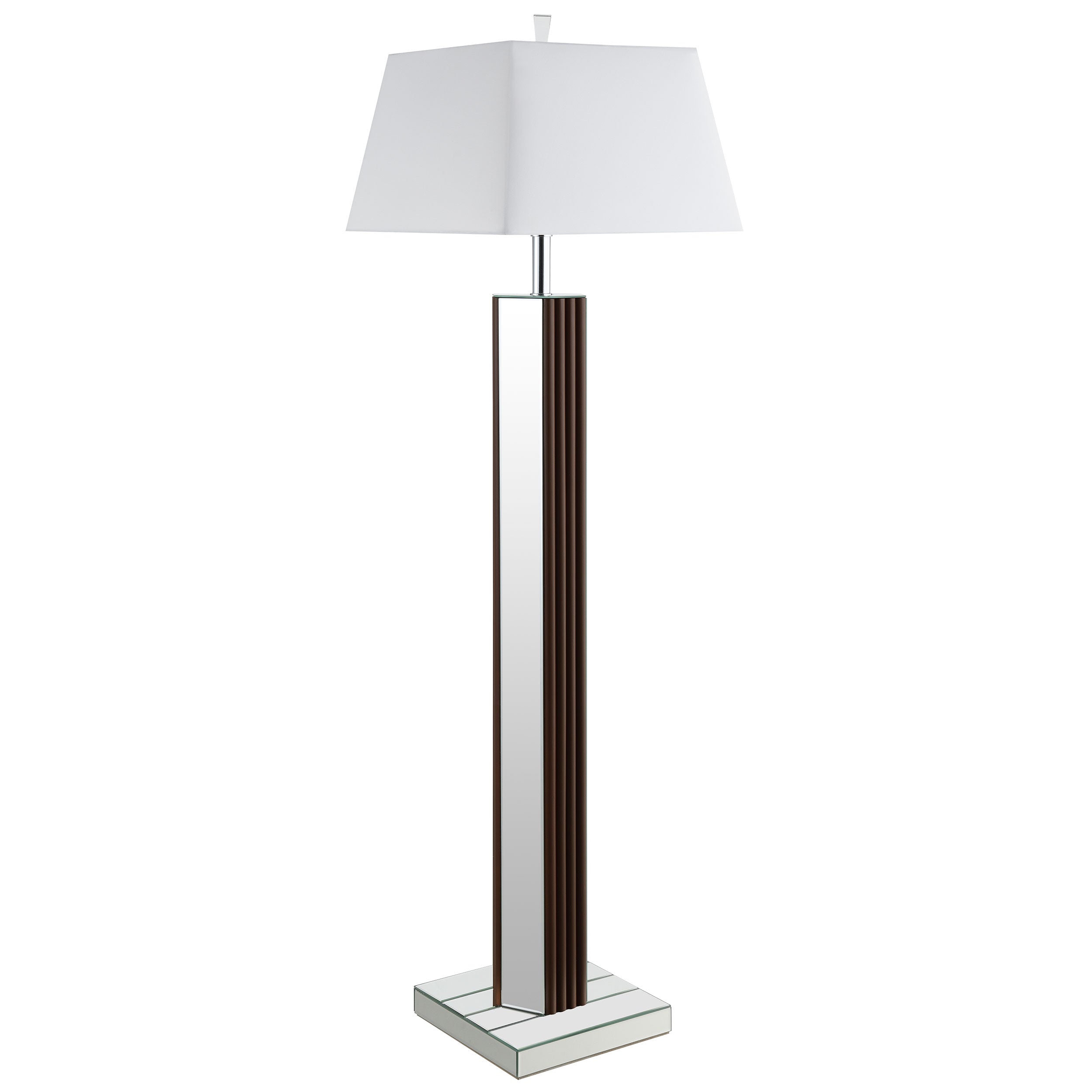 Elena 67-inch Square Tapered Mirrored Floor Lamp Brown-