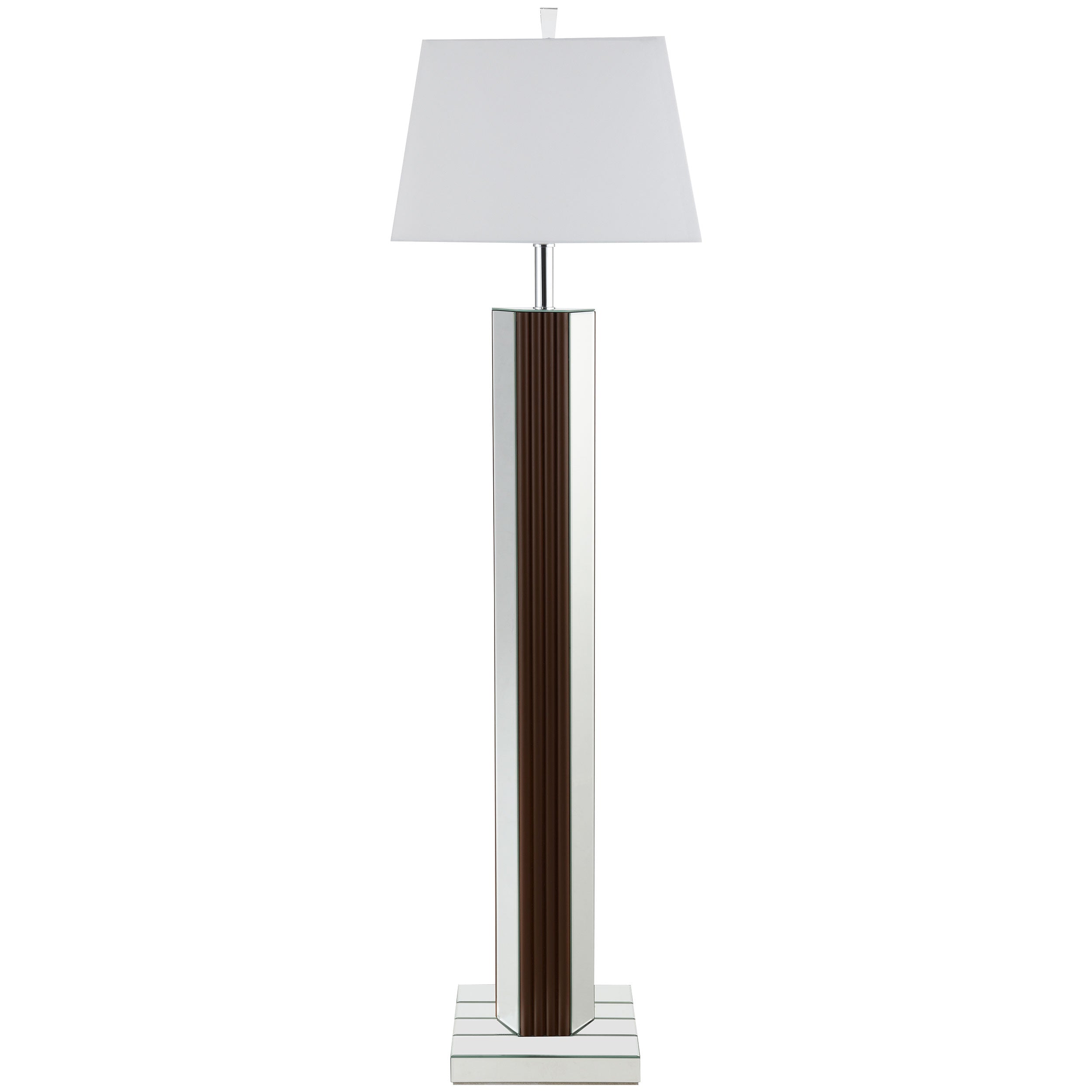 Elena 67-inch Square Tapered Mirrored Floor Lamp Brown-