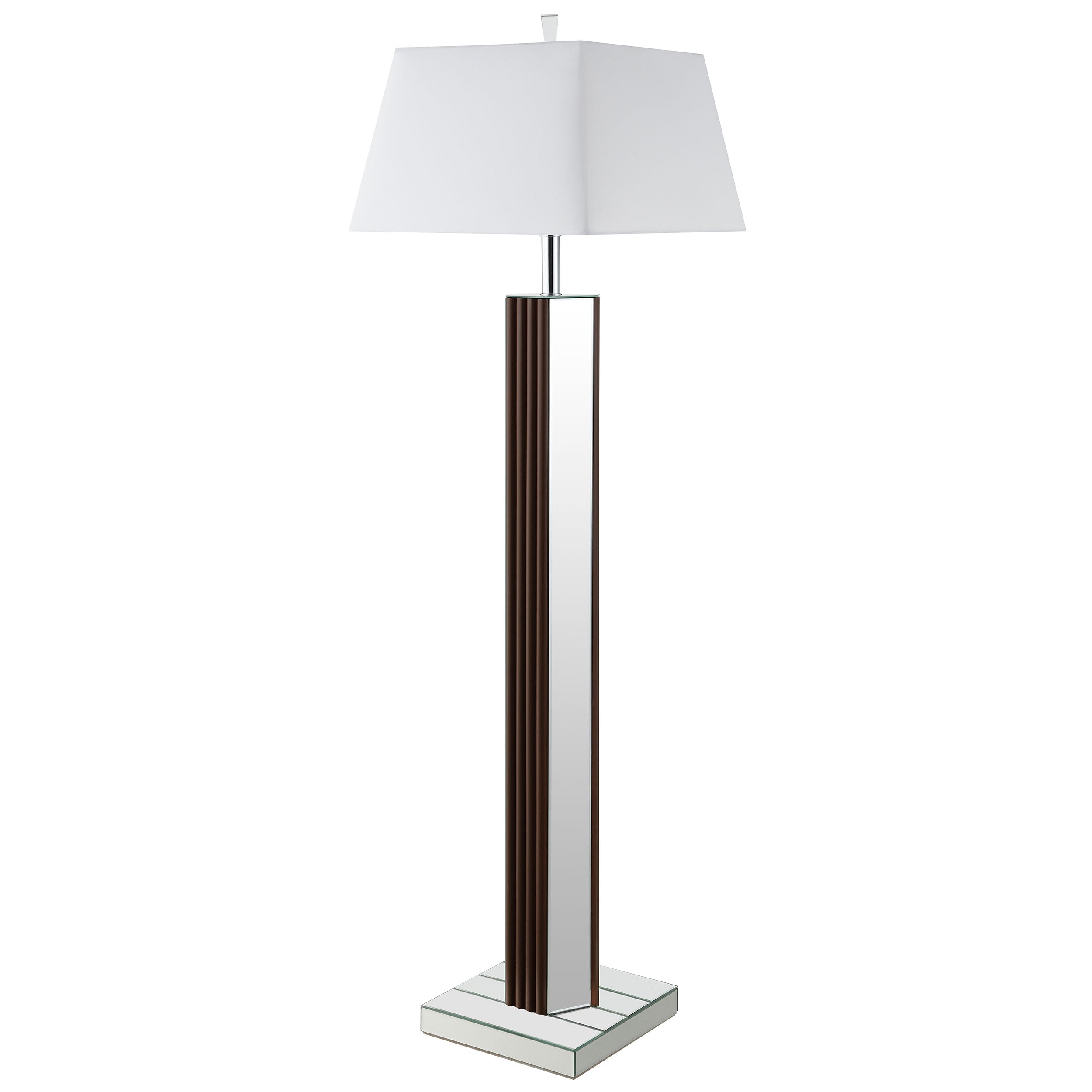 Elena 67-inch Square Tapered Mirrored Floor Lamp Brown-