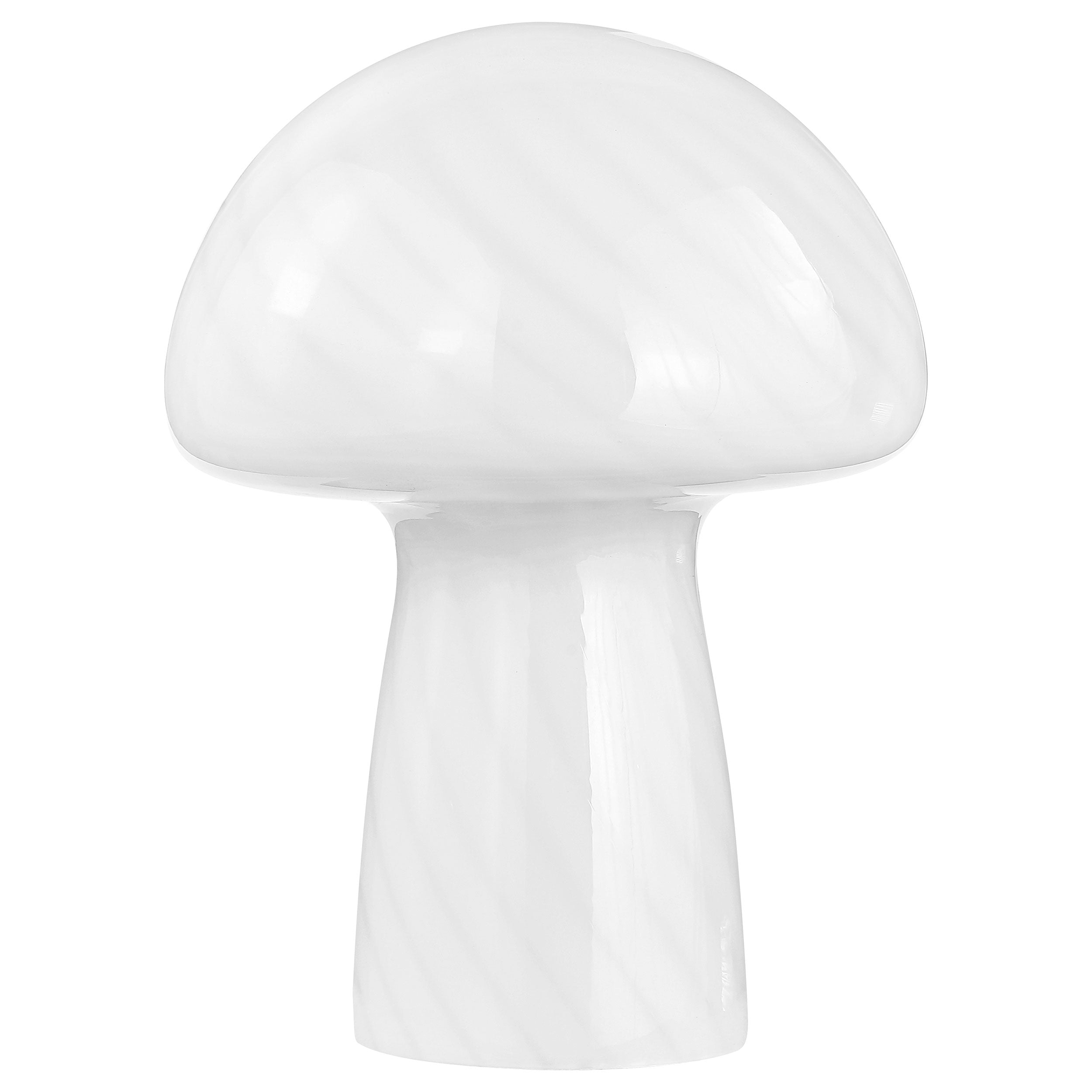 Kanaby Mushroom Shaped Glass Bedside Table Lamp White-