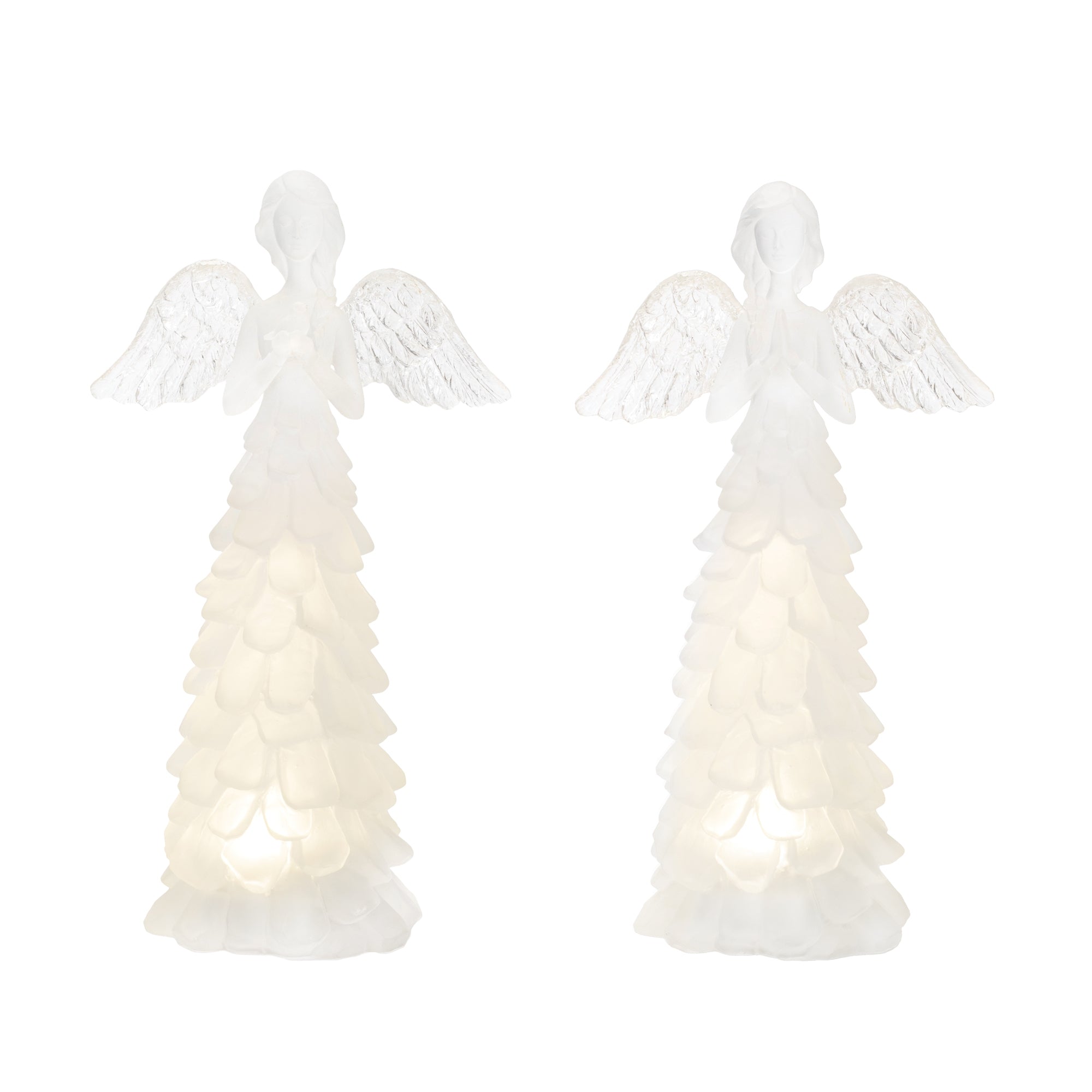 LED-Frosted-Angel-Figurine-(Set-of-2)-Figurines