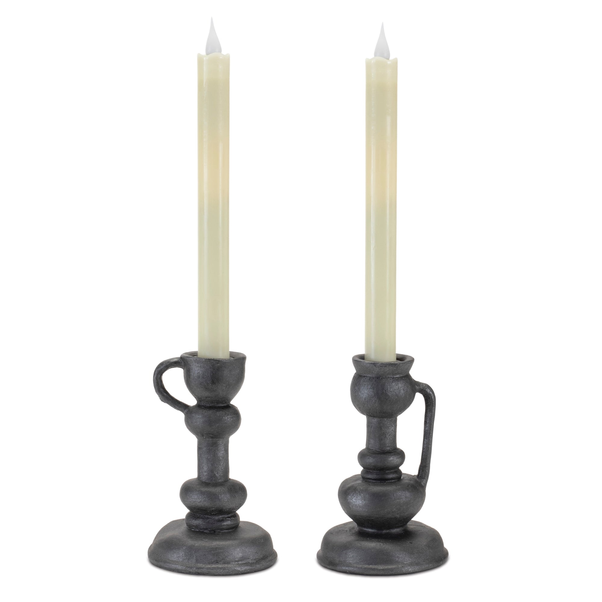 Antique style taper candle holder (set of 2)