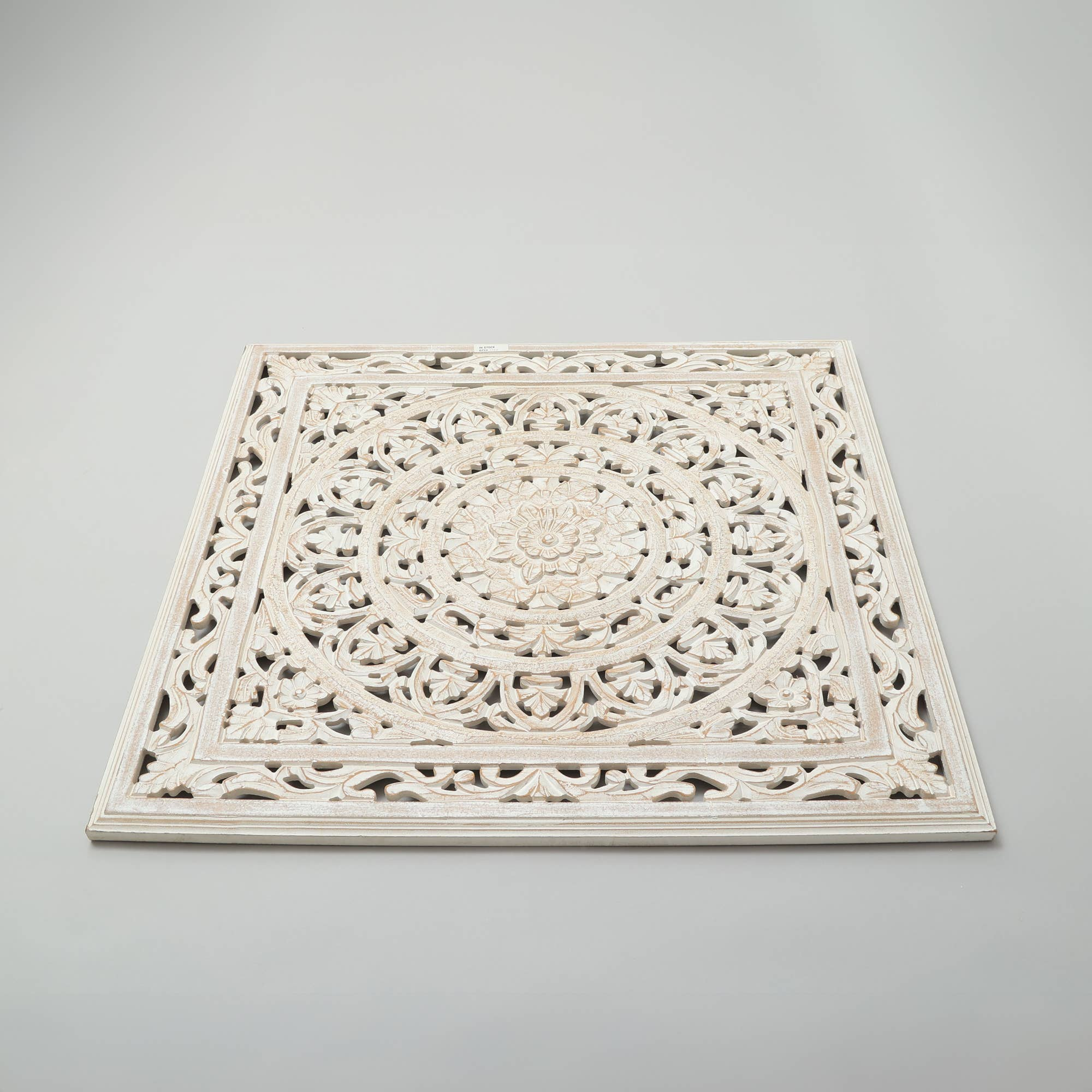 White Square Handcrafted Wooden Wall Decor – 36'x36'