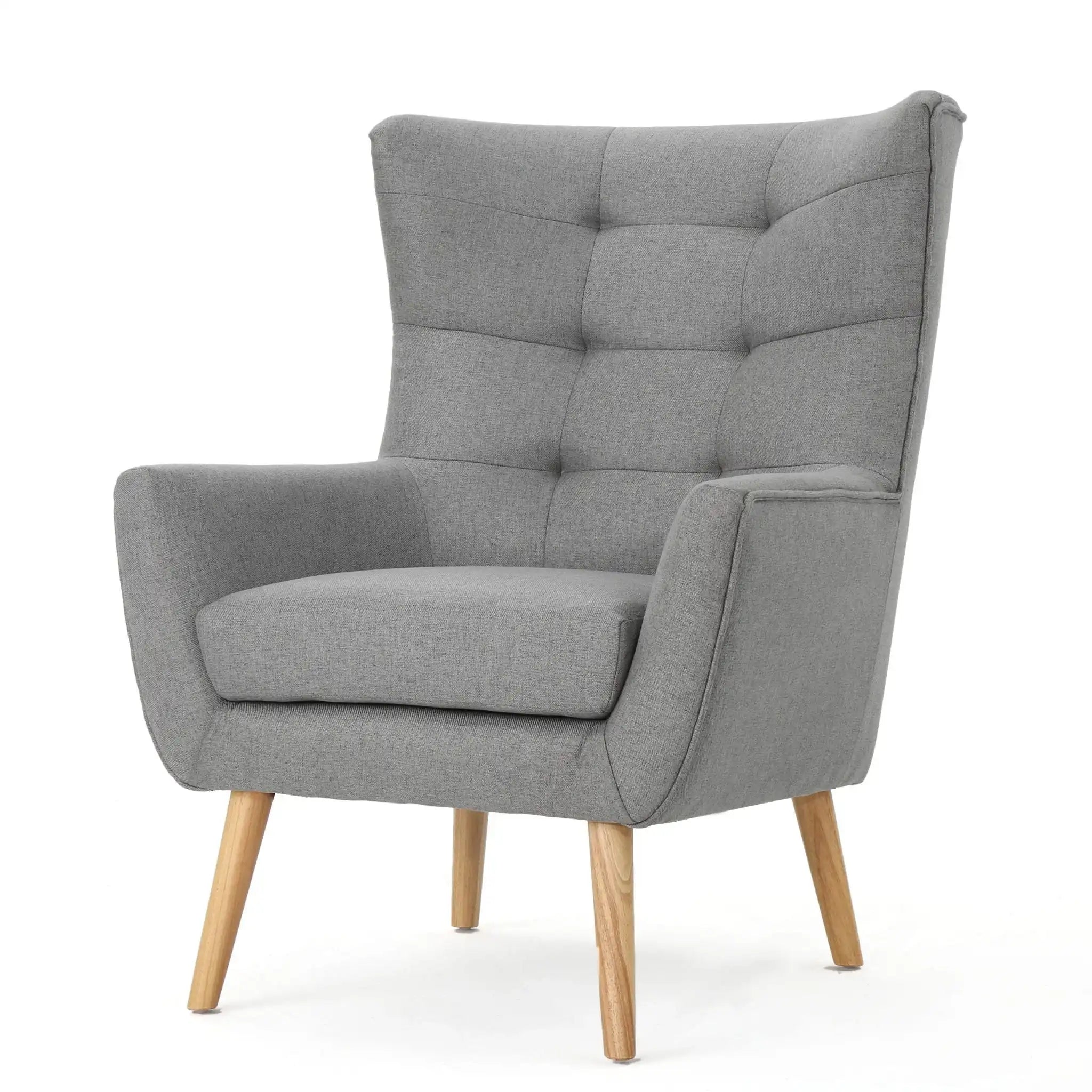 Club Chair With Rubberwood Legs