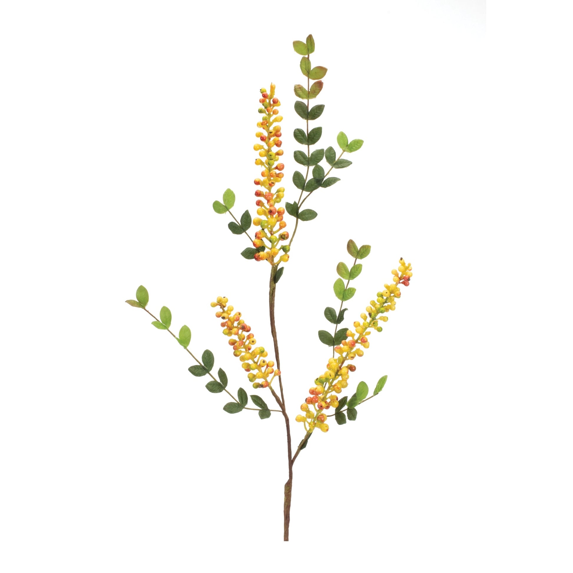 Yellow-berry-foliage-spray-(set-of-6)-Artificial-Flowering-Plants