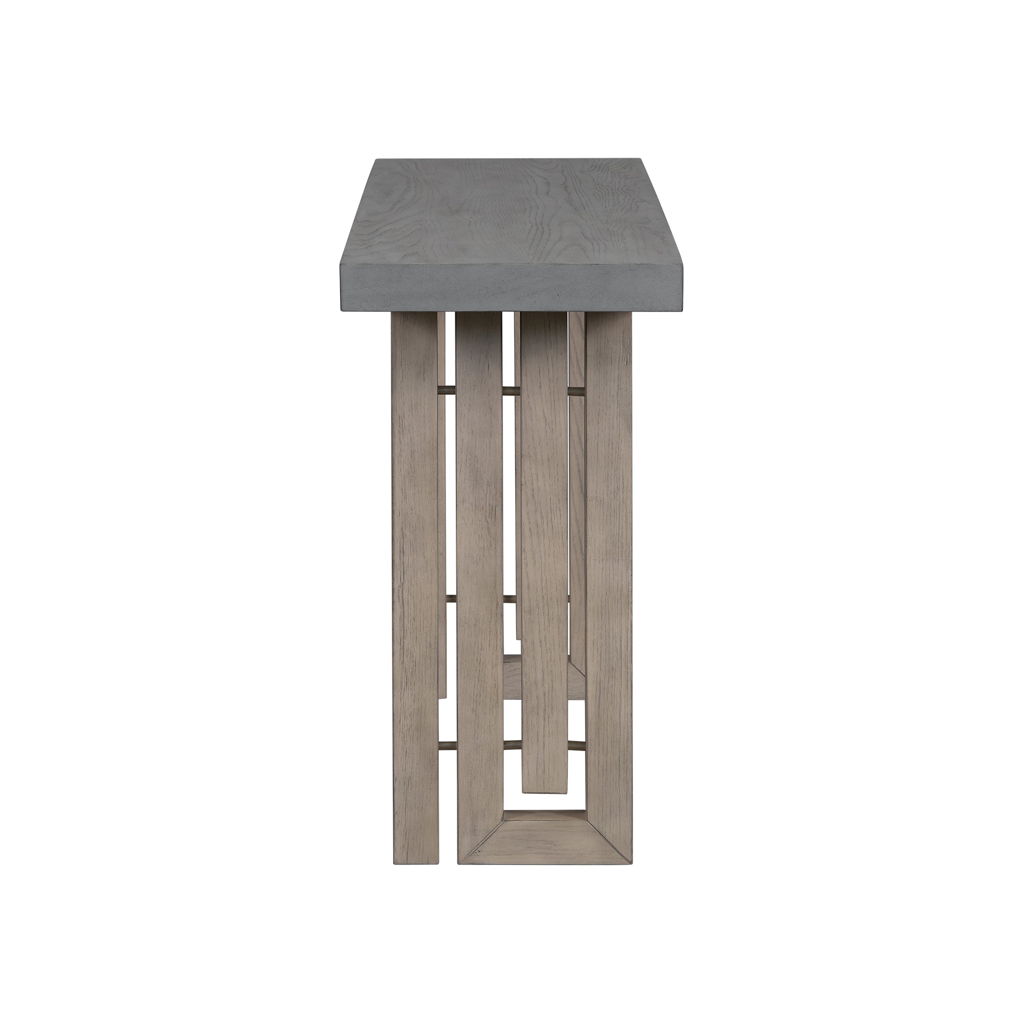 U_STYLE Oak Veneer Console Table with Distinctive Side Shapes