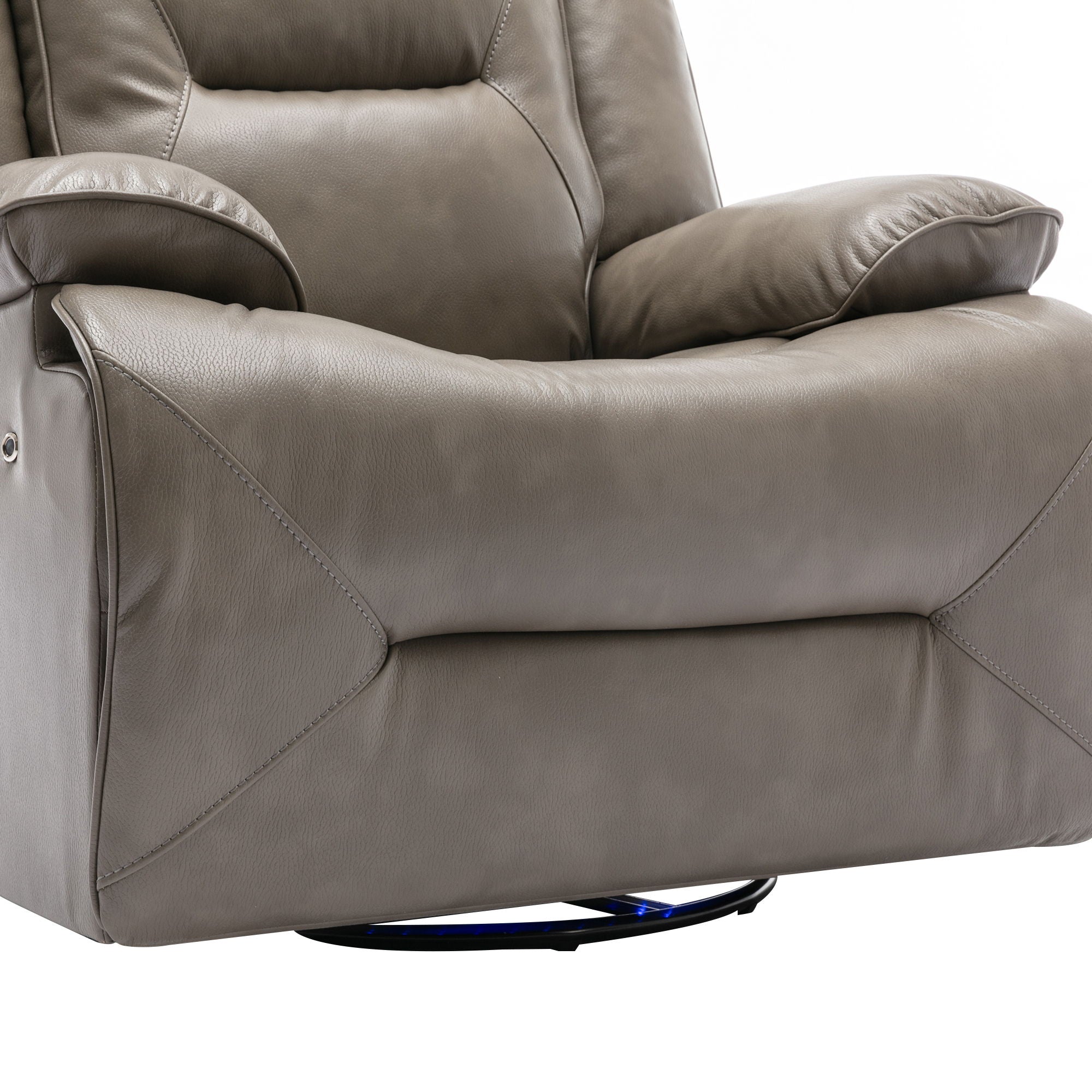 2 Seater Home Theater Recliner Manual Recliner Chair With A LED Light Strip Two Cup Holders And A Storage Box For Living Room