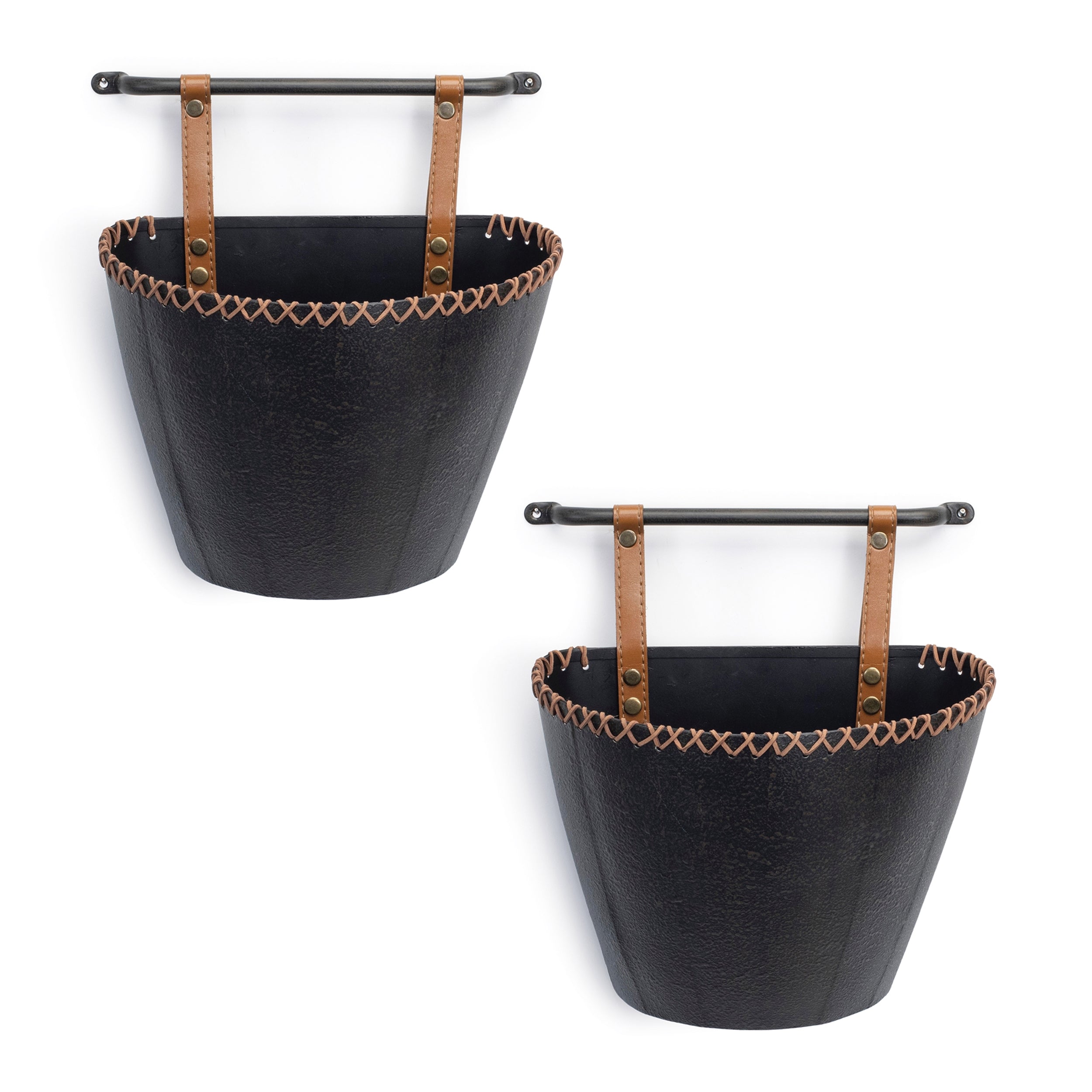 Iron metal wall pocket (set of 2)