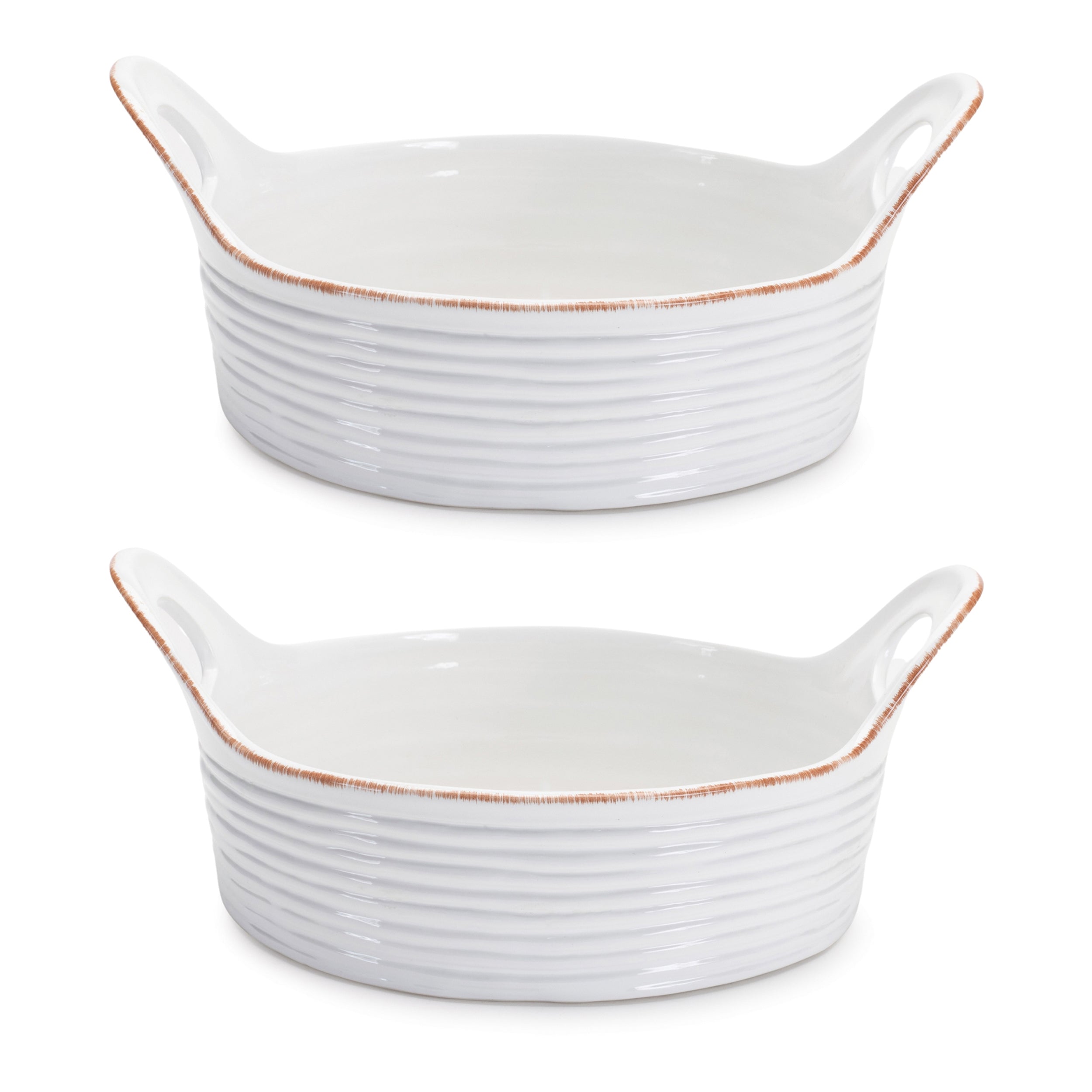 Ceramic Bowl with Handles (Set of 2)