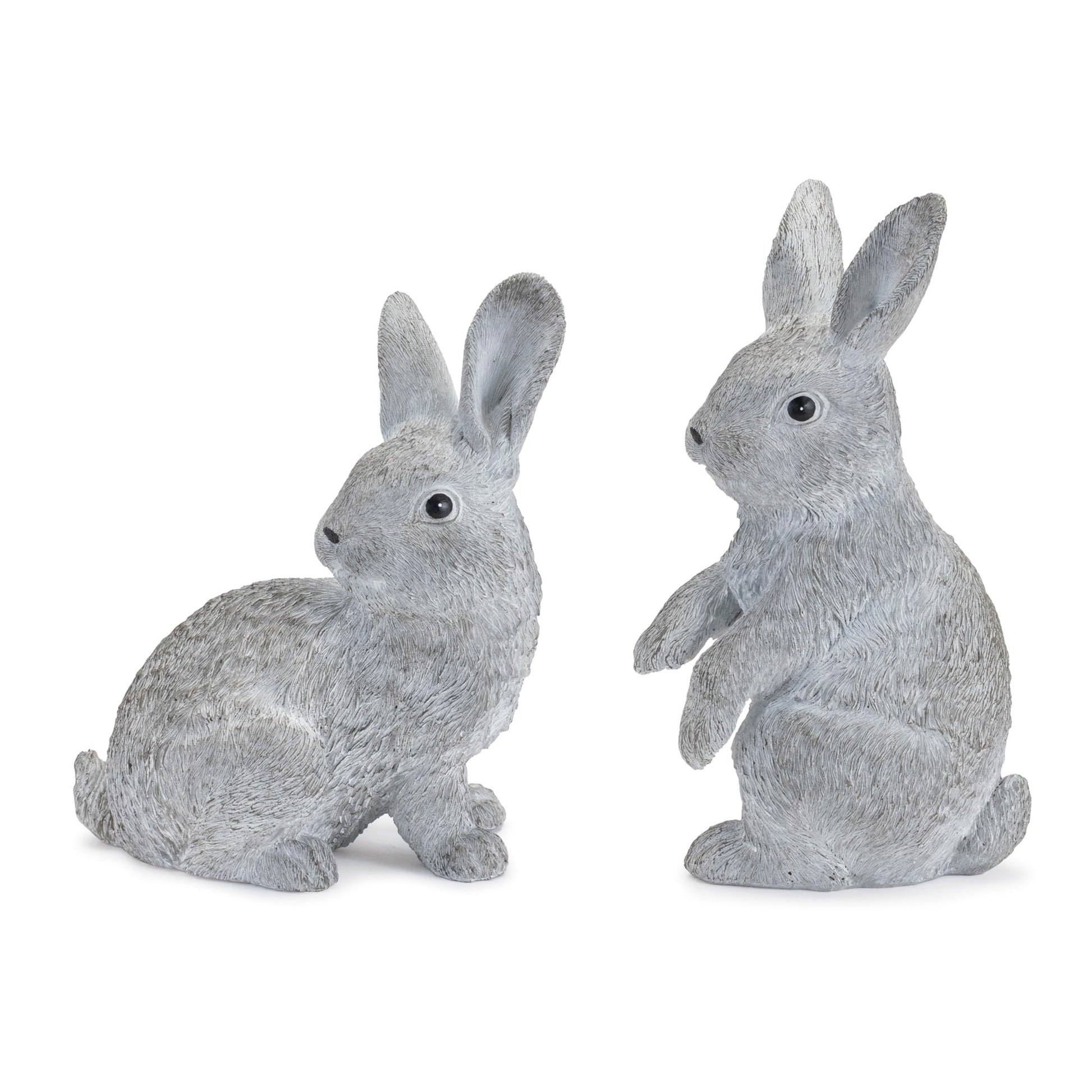 Stone-garden-bunny-figurine-(set-of-2)-Outdoor-Sculptures-&-Statues