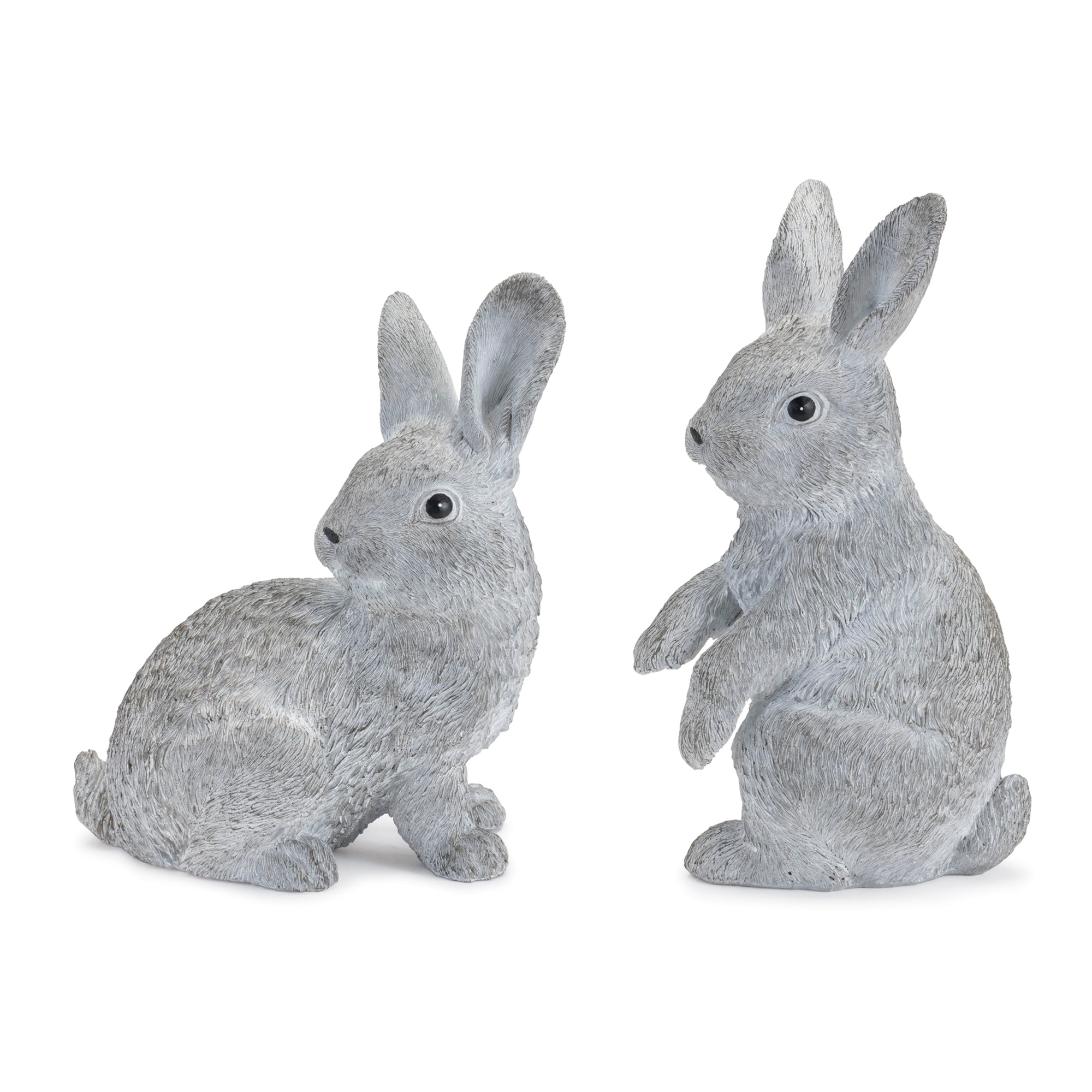 Stone-garden-bunny-figurine-(set-of-2)-Outdoor-Sculptures-&-Statues