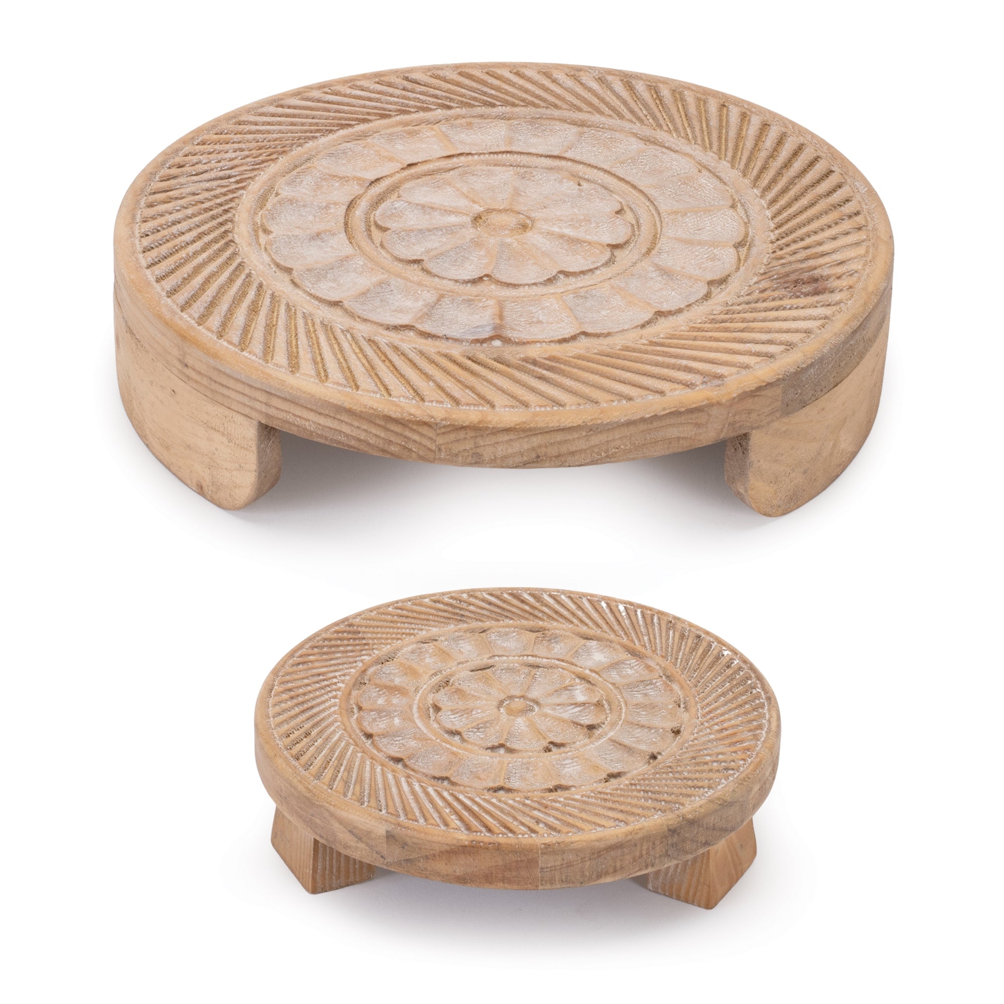 Mandala-Wood-Riser-Tray-(Set-of-2)-Serving-Trays