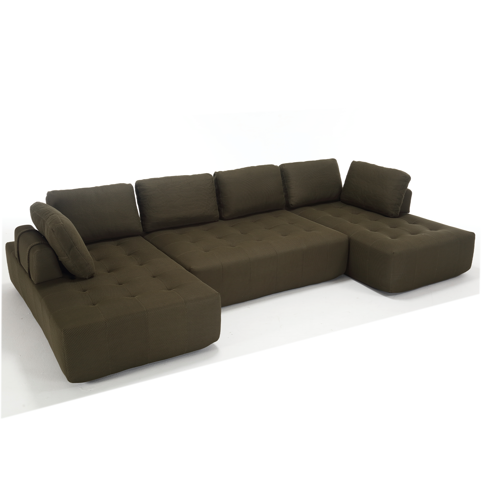 138.5" Modular Combination U-Shaped Sofa in Green