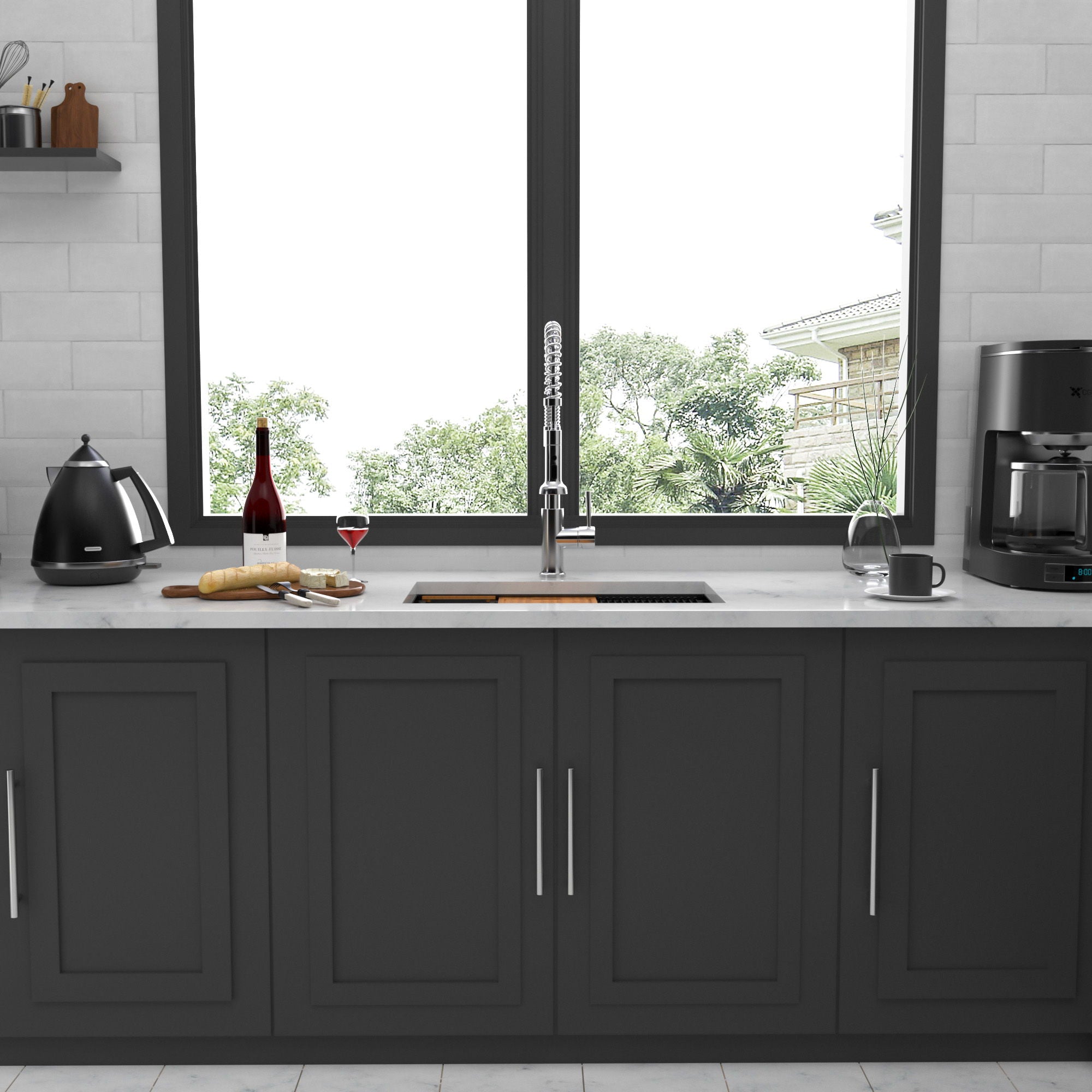 Workstation Kitchen Sink,Single Bowl Undermount