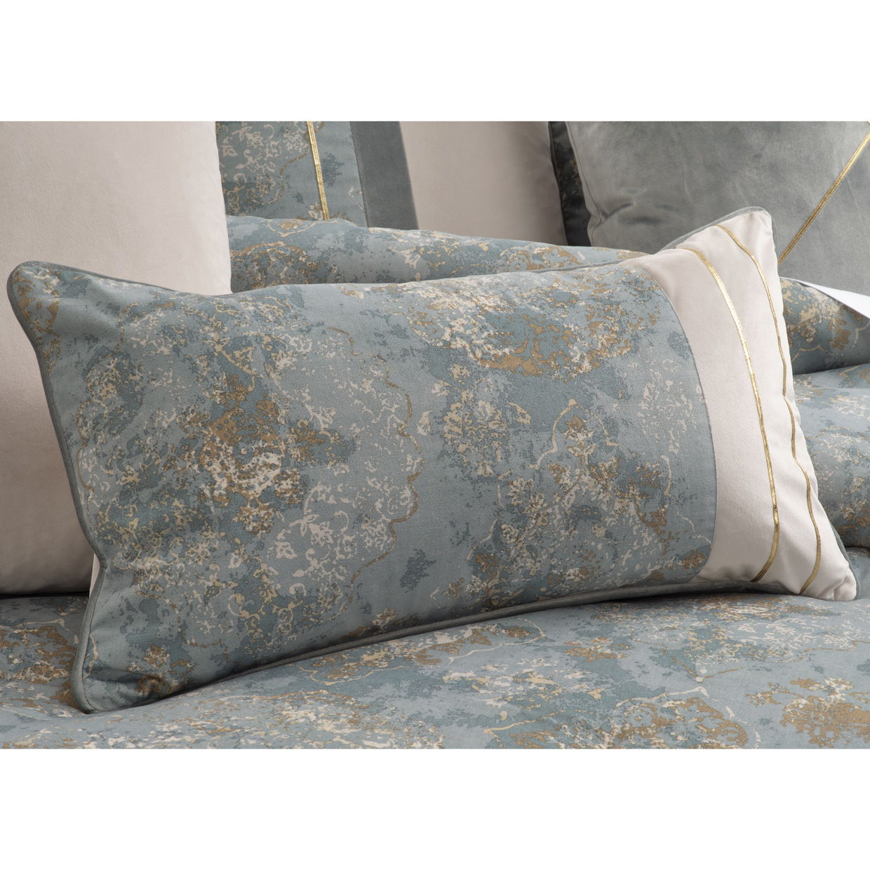 Debonair - 10-Piece King Comforter Set - Mist