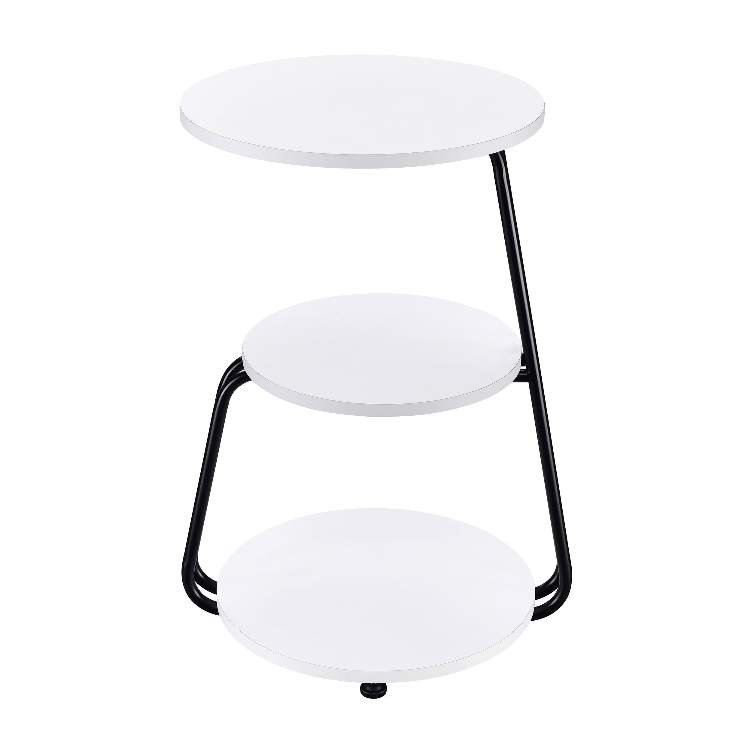 Hilly 3-tier Round Accent Side Table White and Black-