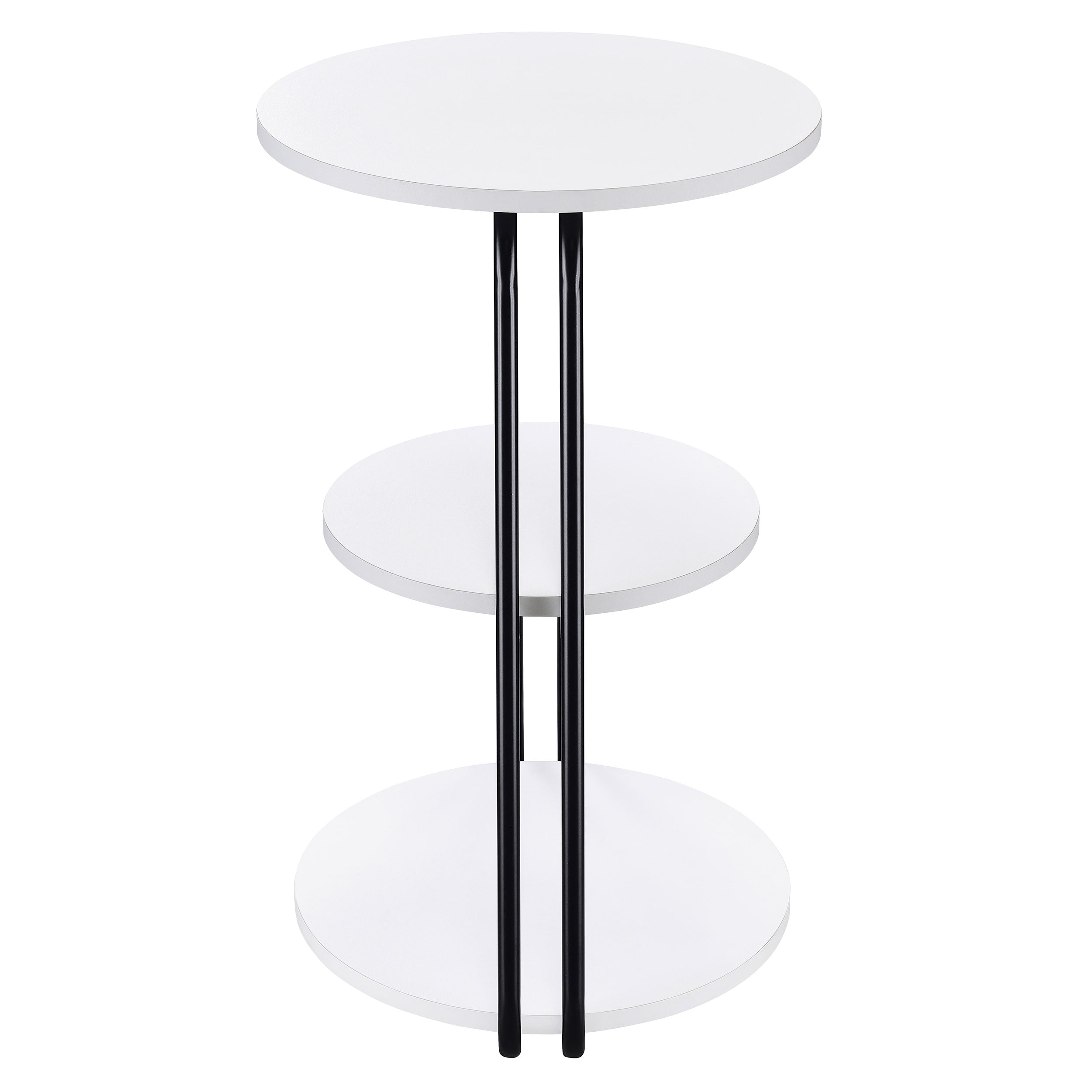 Hilly 3-tier Round Accent Side Table White and Black-