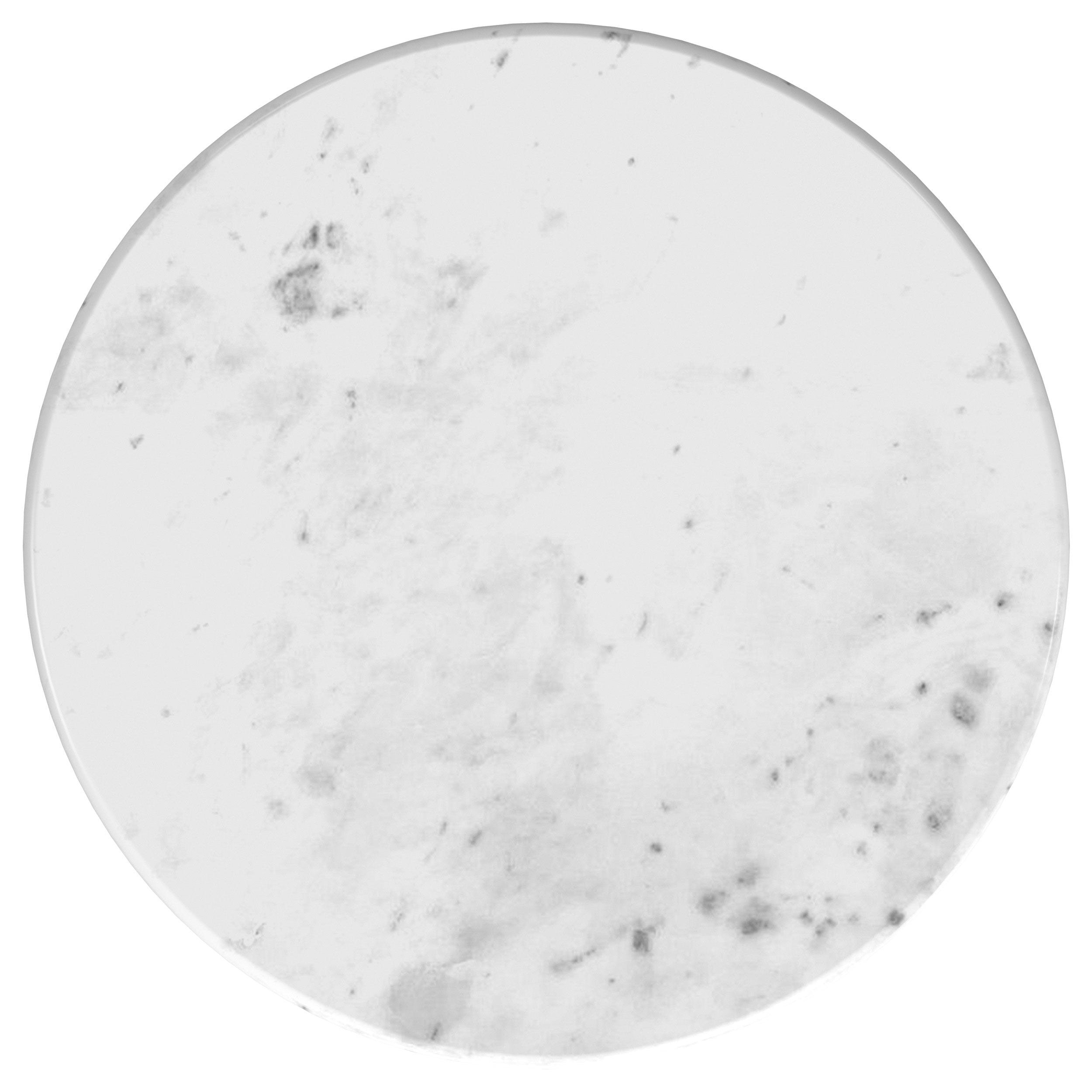 Baldwin Round Marble Top Side Table White and Gold-