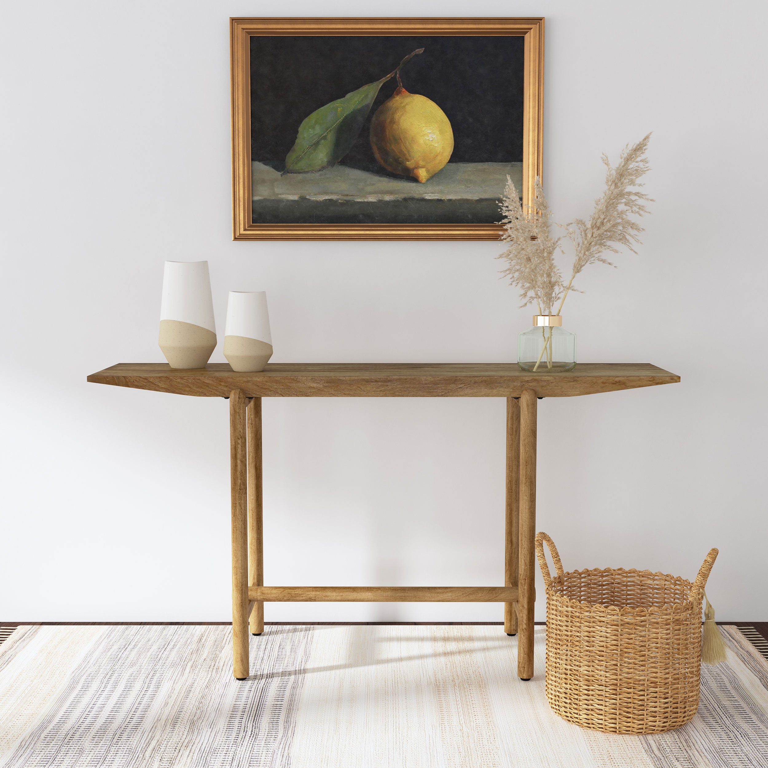 Darius Solid Wood Entryway Console Table Natural Mango-
