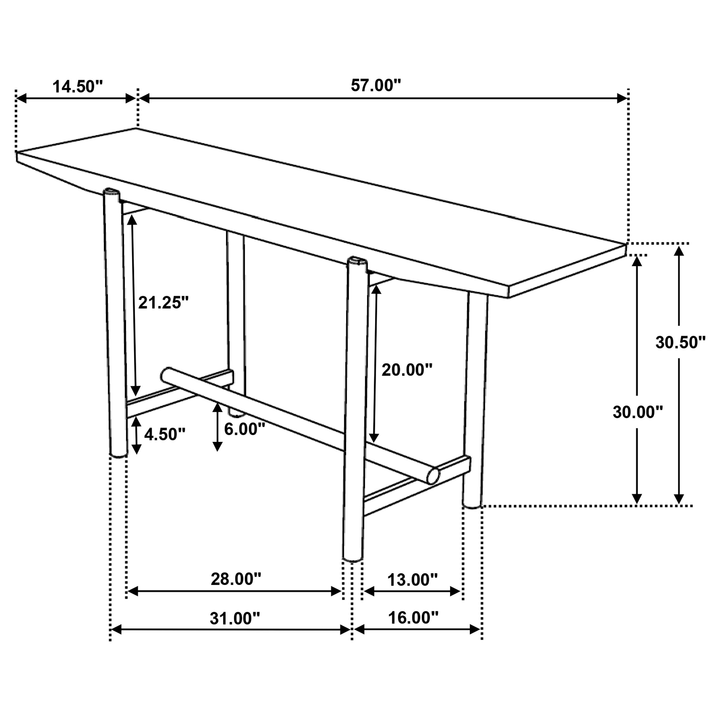 Darius Solid Wood Entryway Console Table Natural Mango-