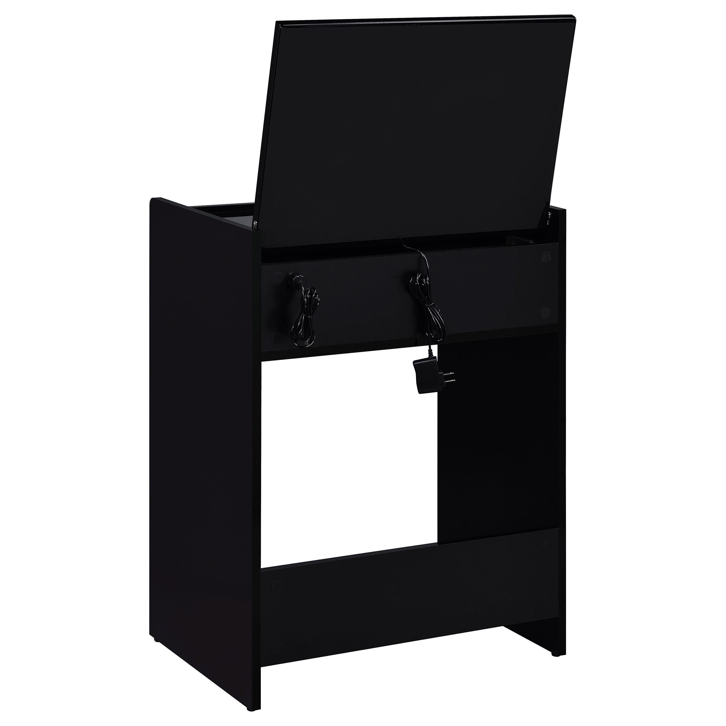 Danbury 3-drawer Makeup Vanity & Stool Set Black High Gloss-