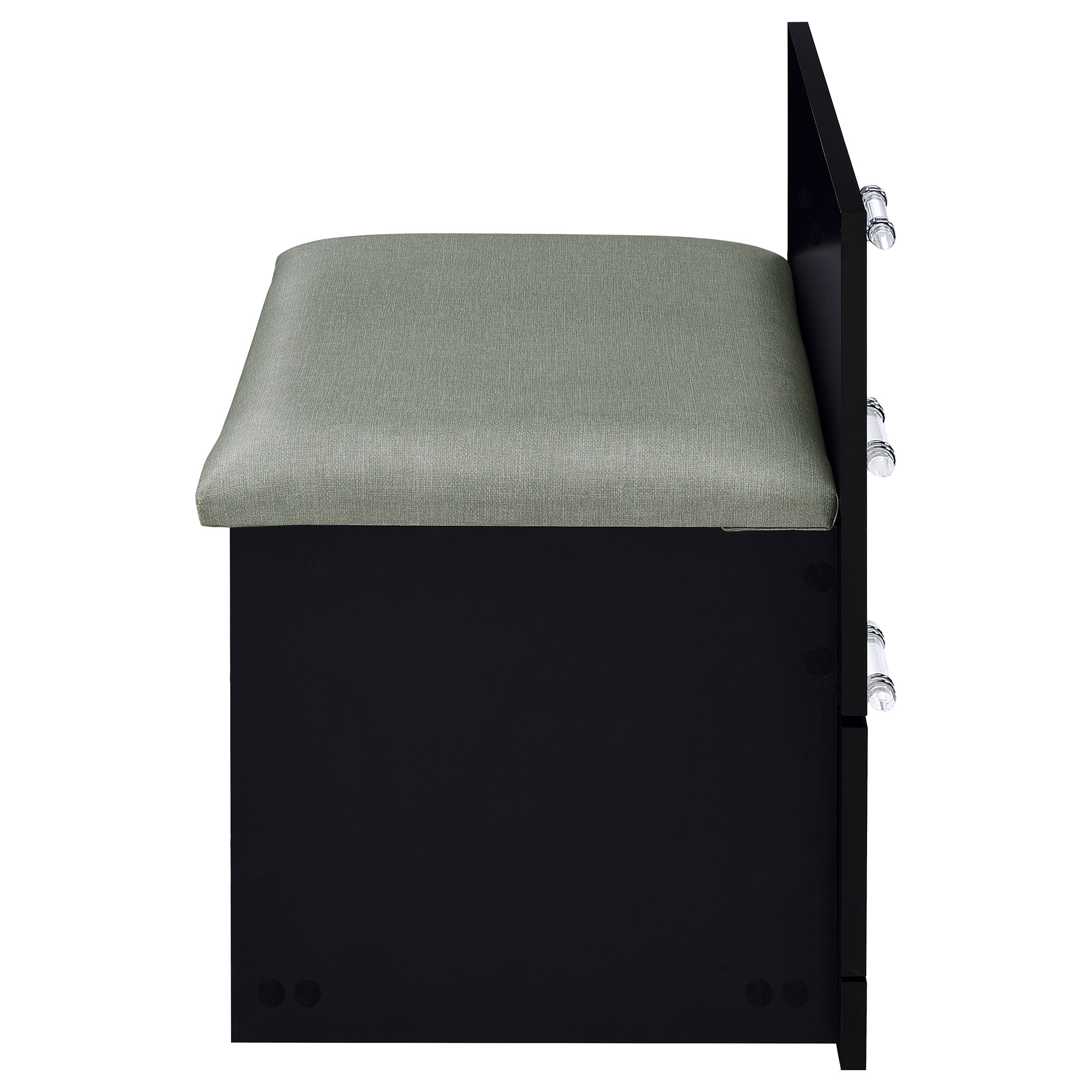 Danbury 3-drawer Makeup Vanity & Stool Set Black High Gloss-