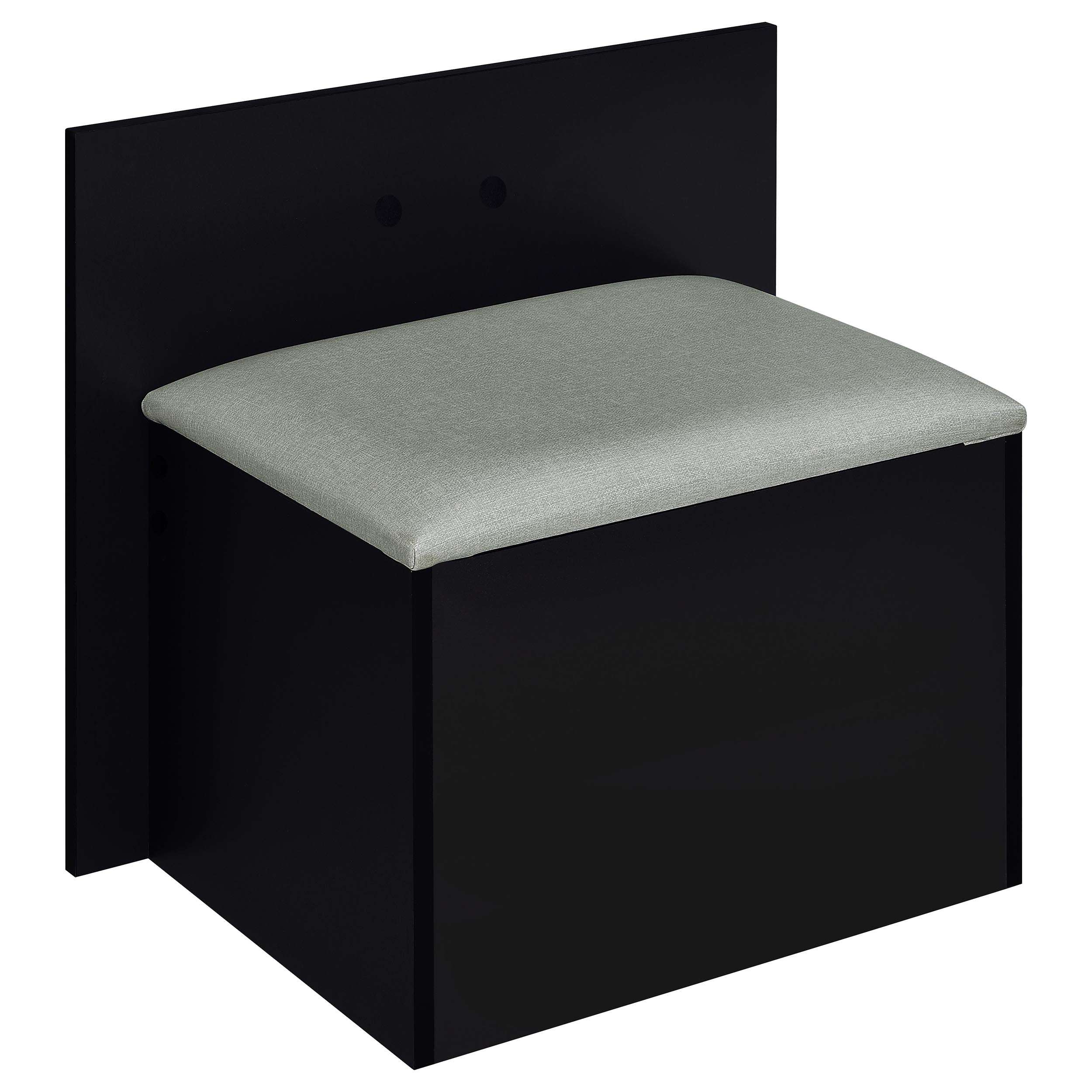Flora 2-drawer Vanity Set with LED Mirror Black High Gloss-