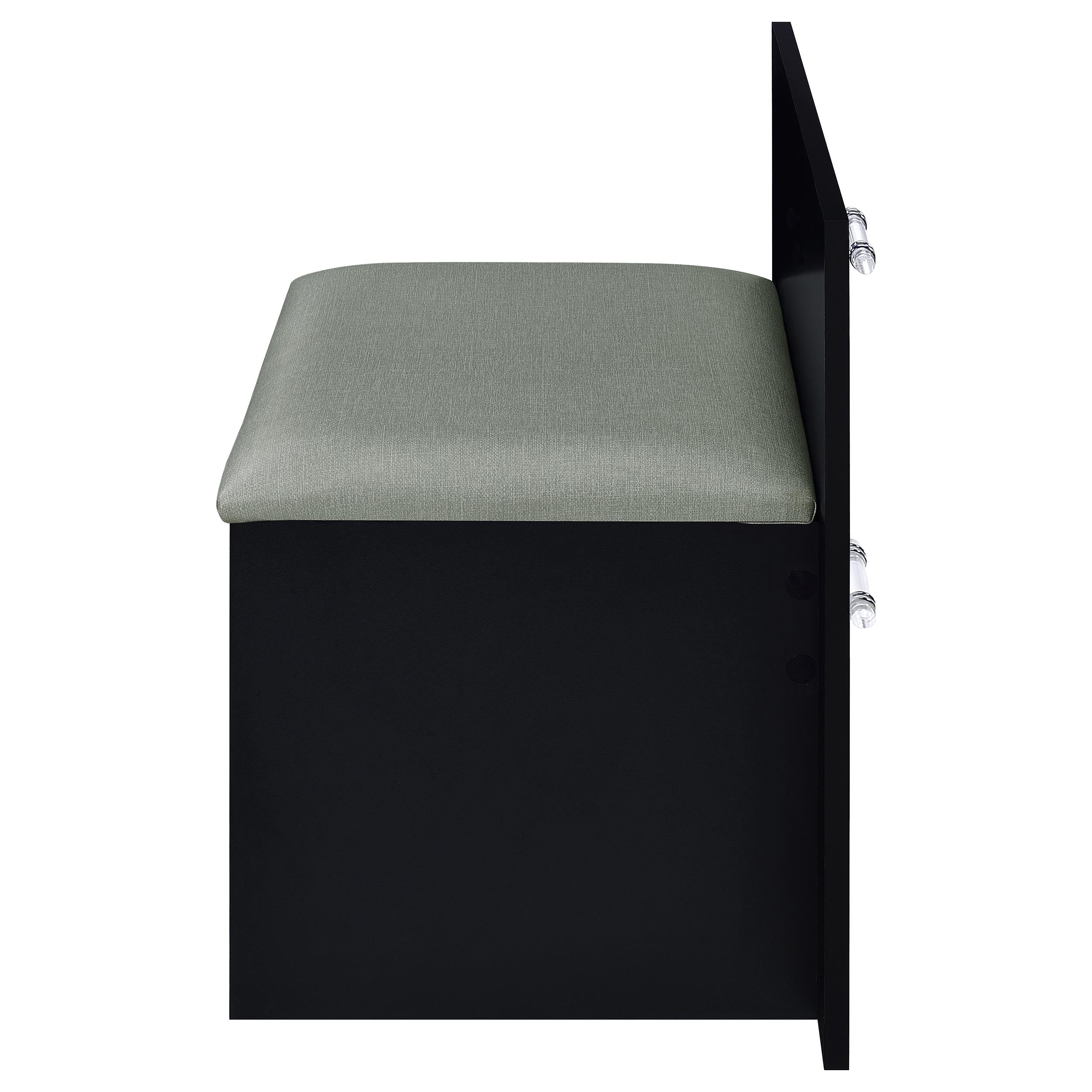 Flora 2-drawer Vanity Set with LED Mirror Black High Gloss-