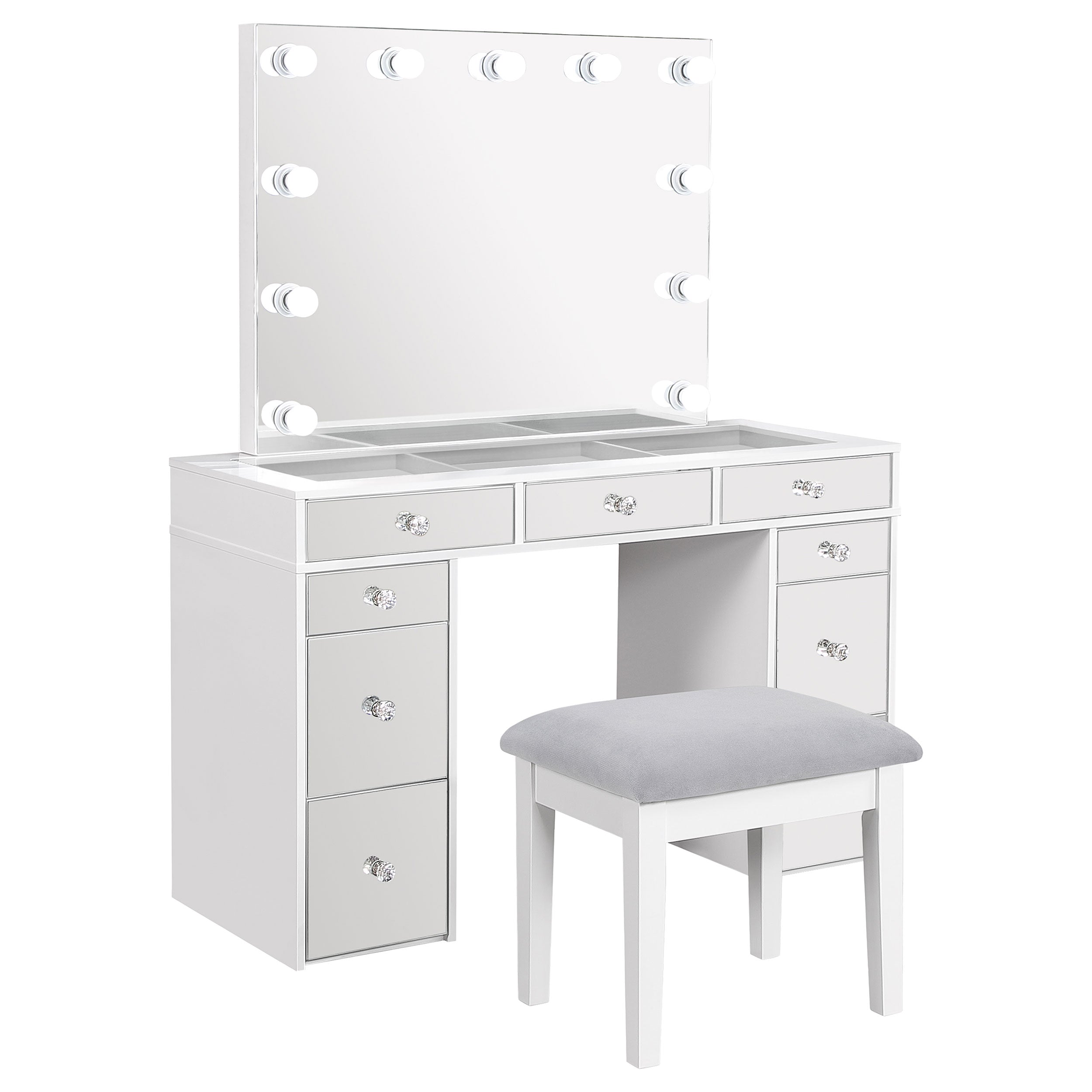 Regina Makeup Vanity Table Set with Lighting White-