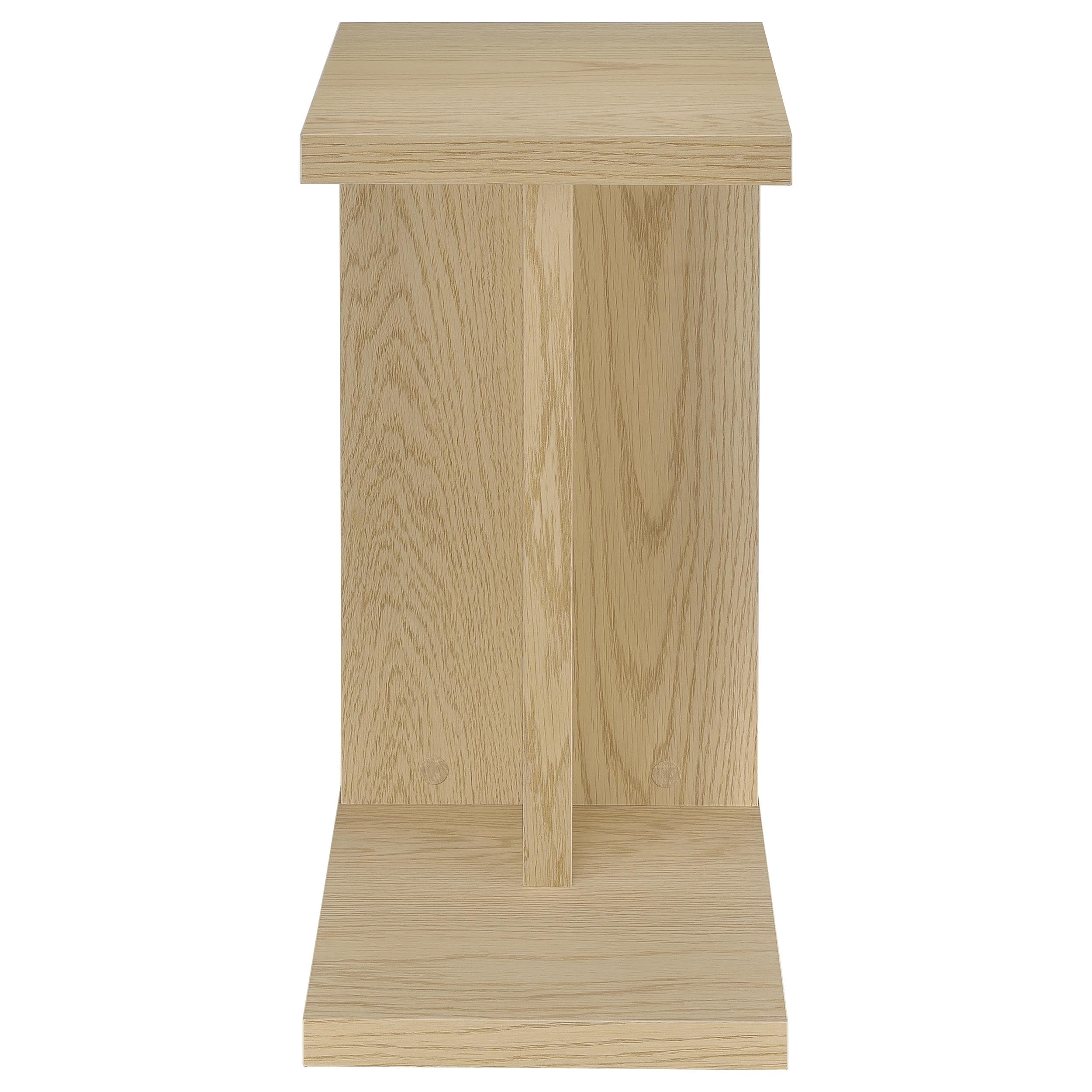 Clower Engineered Wood C-Shaped Sofa Side Table Light Oak-