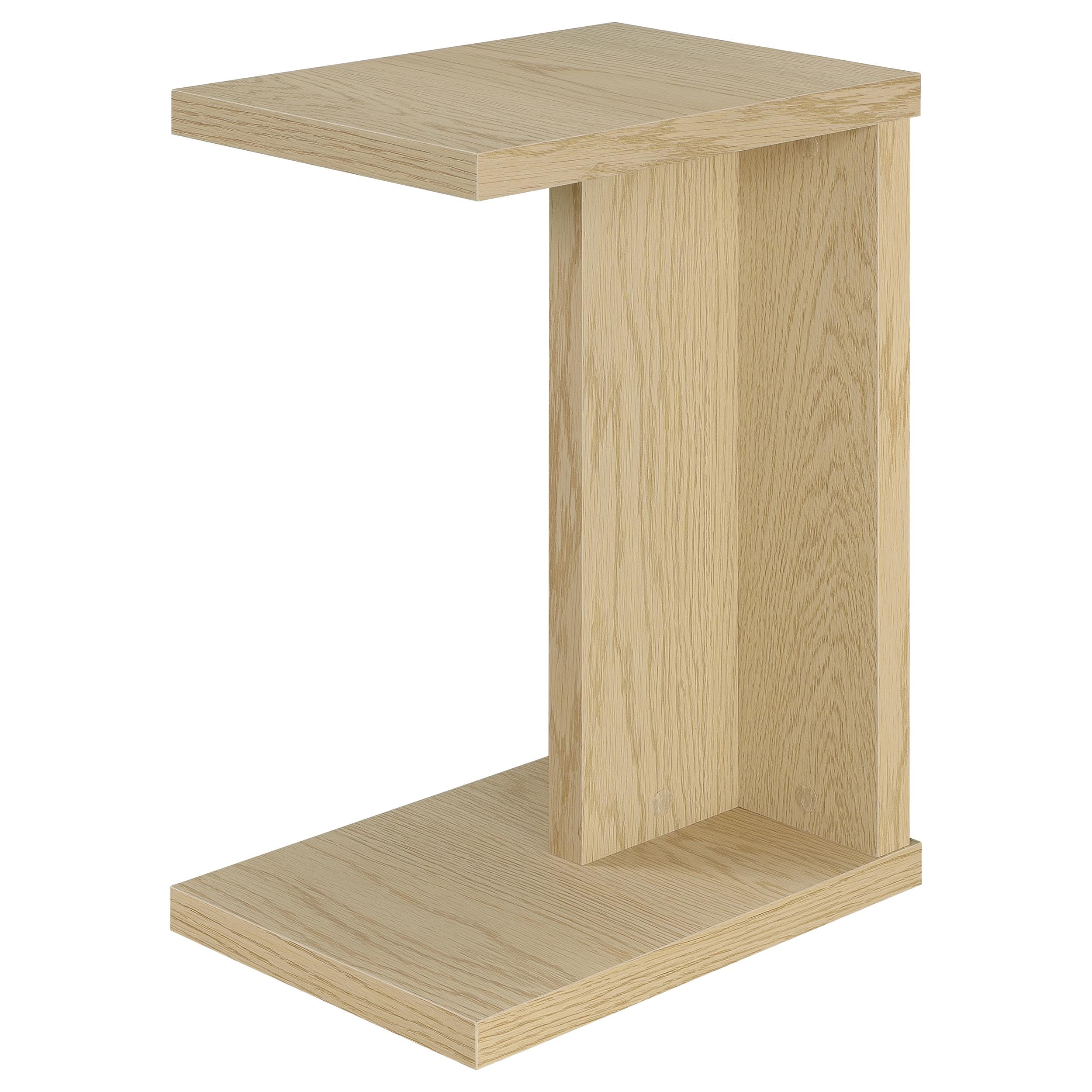 Clower Engineered Wood C-Shaped Sofa Side Table Light Oak-