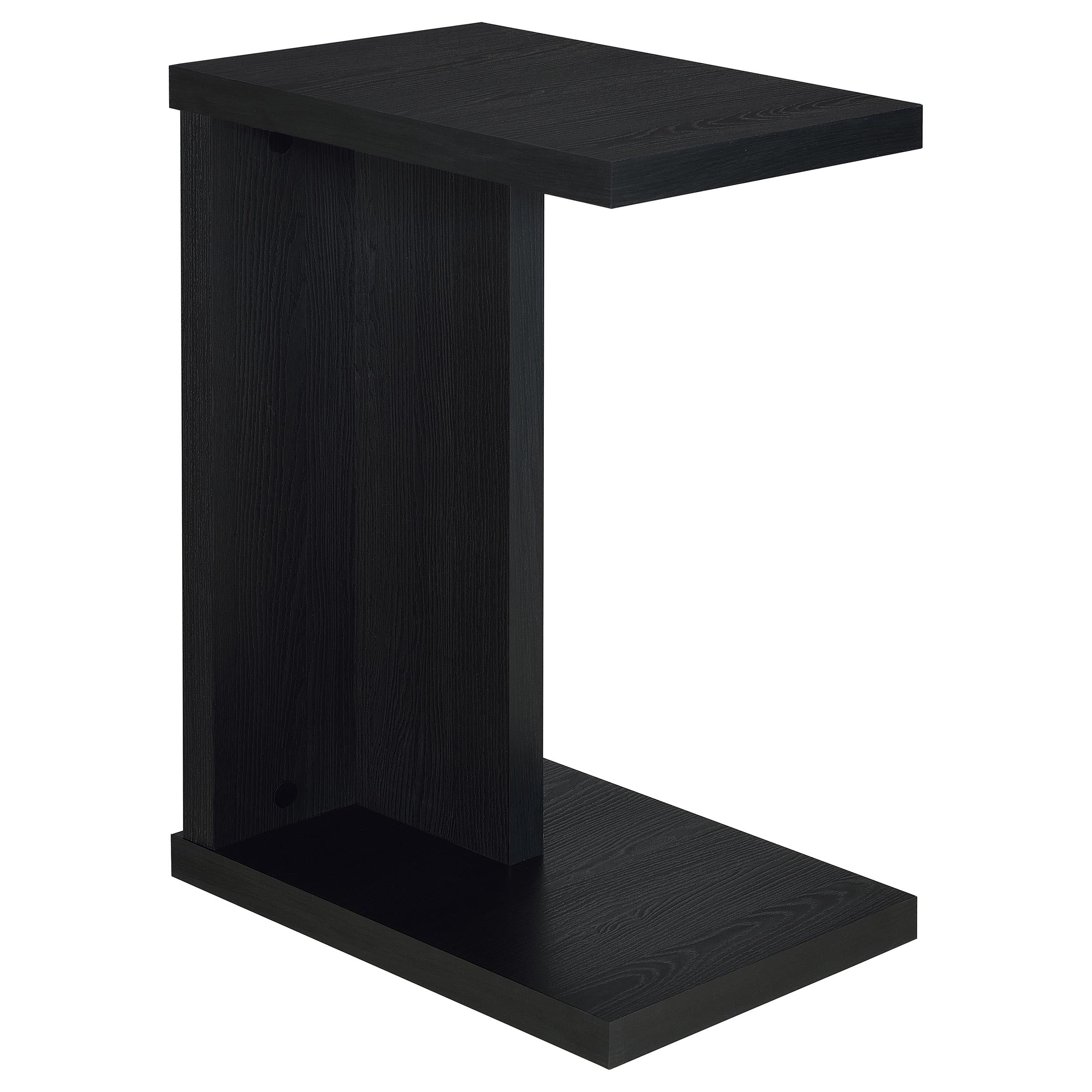 Clower Engineered Wood C-Shaped Sofa Side Table Black-