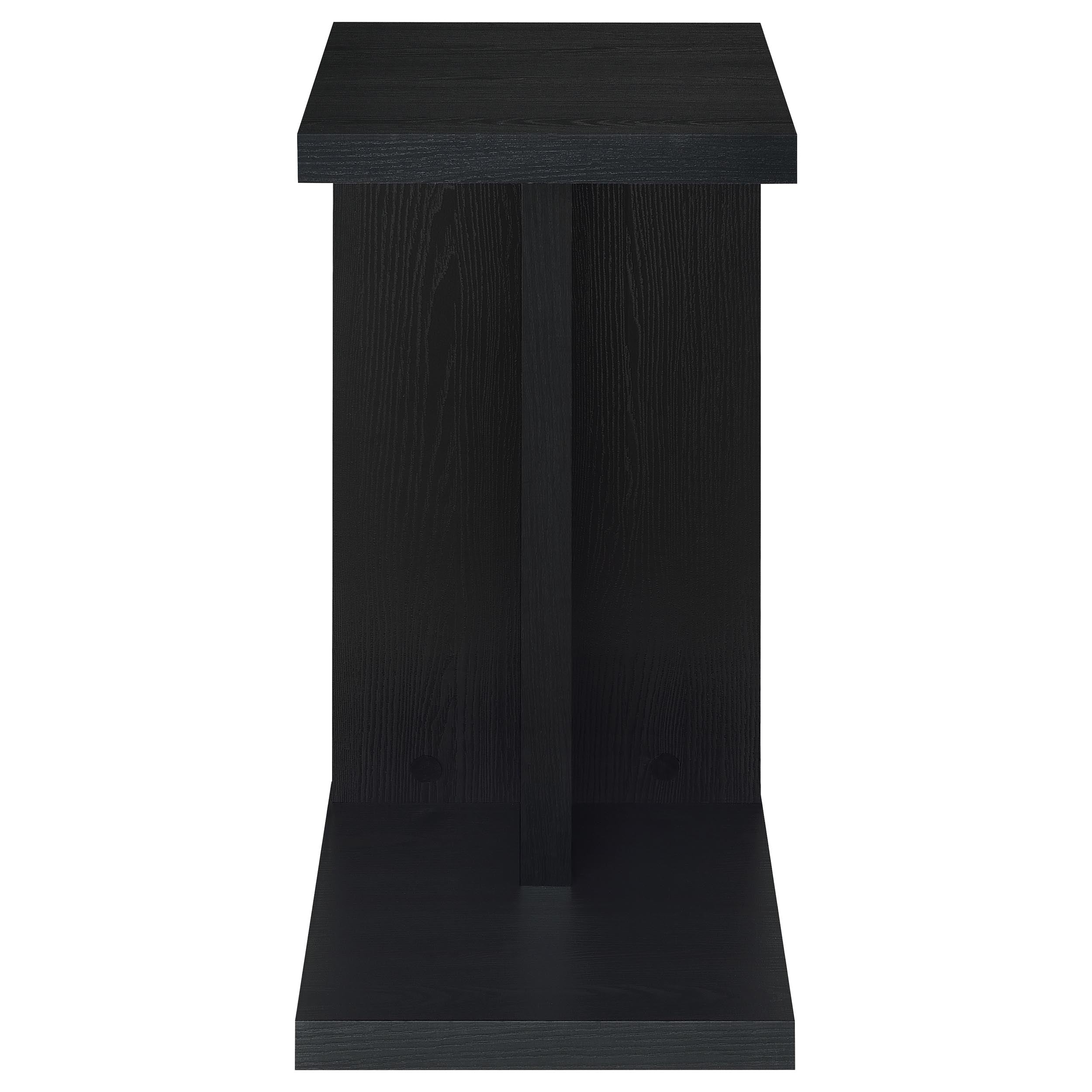 Clower Engineered Wood C-Shaped Sofa Side Table Black-