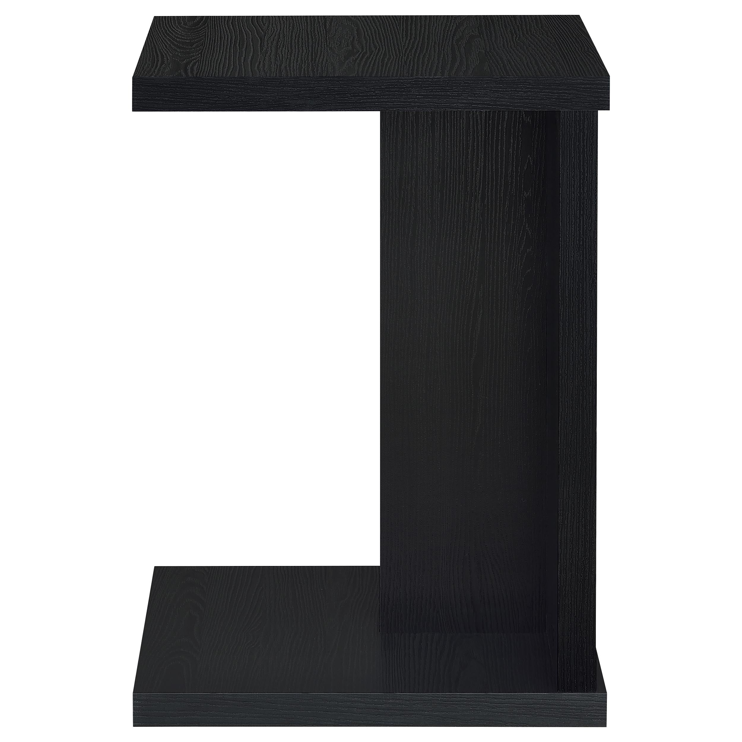Clower Engineered Wood C-Shaped Sofa Side Table Black-