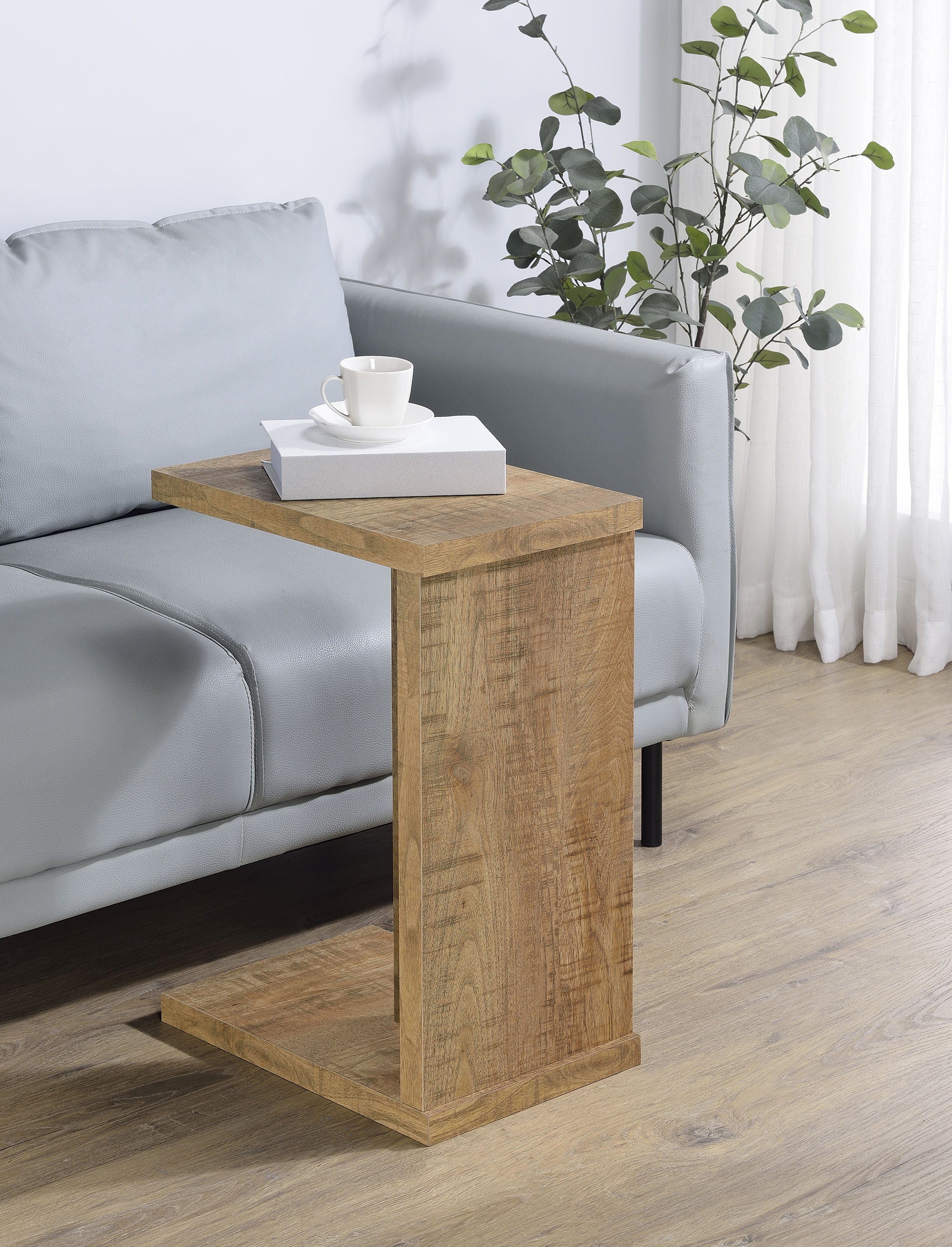 Clower Engineered Wood C-Shaped Sofa Side Table Mango-