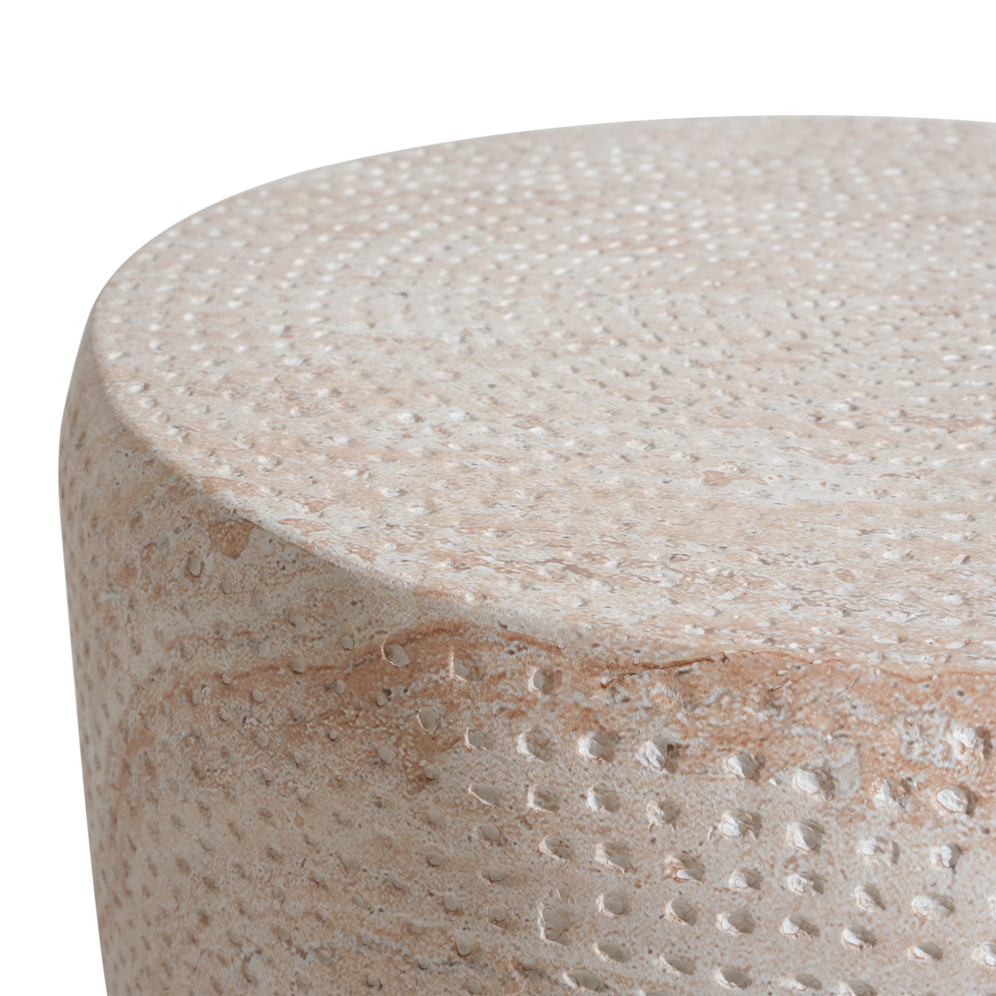Outdoor / Indoor Lightweight, Concrete Side Table, Travertine - Beige - Best Buy Furniture