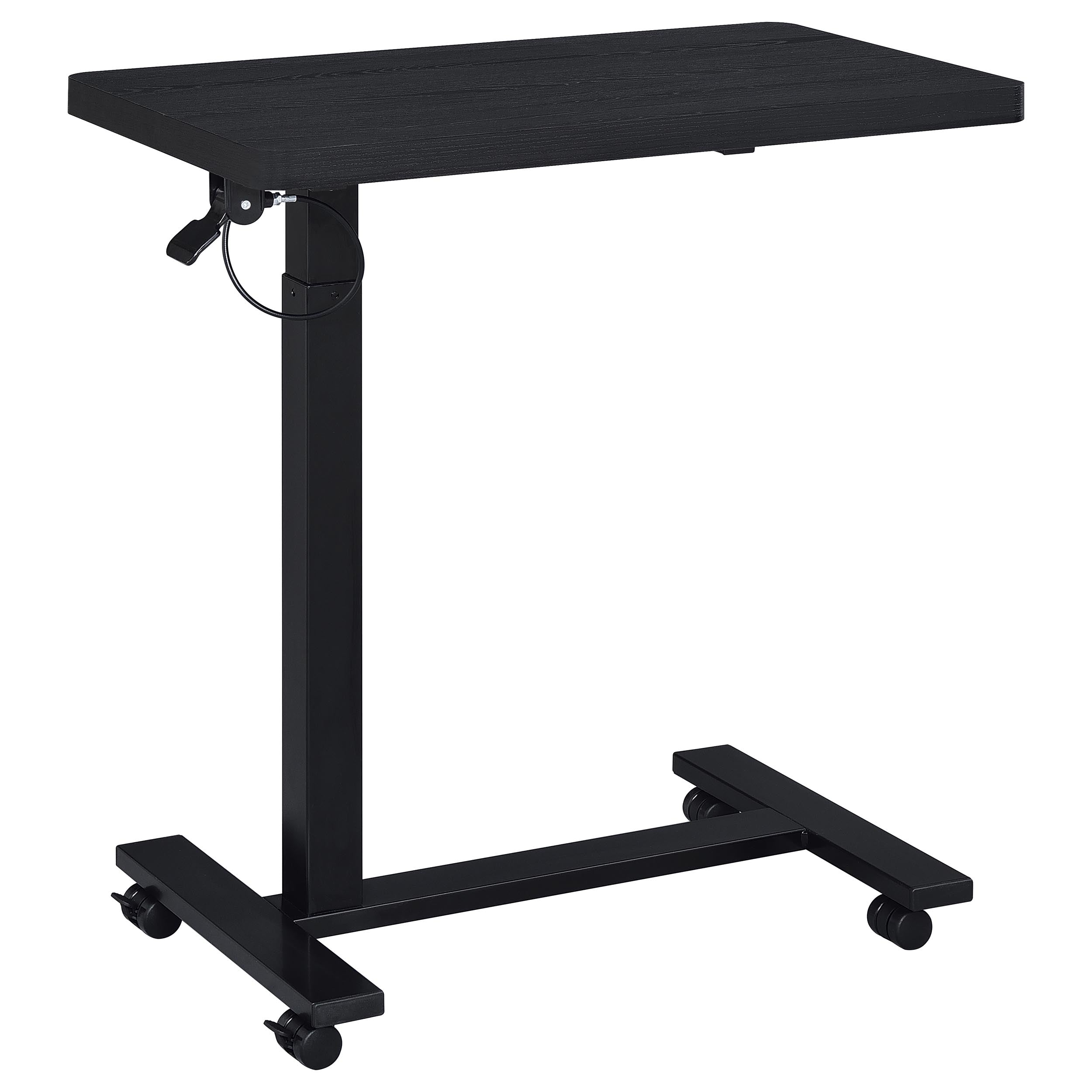 Westpark Pneumatic Adjustable C-Shape Side Table with Casters Black-