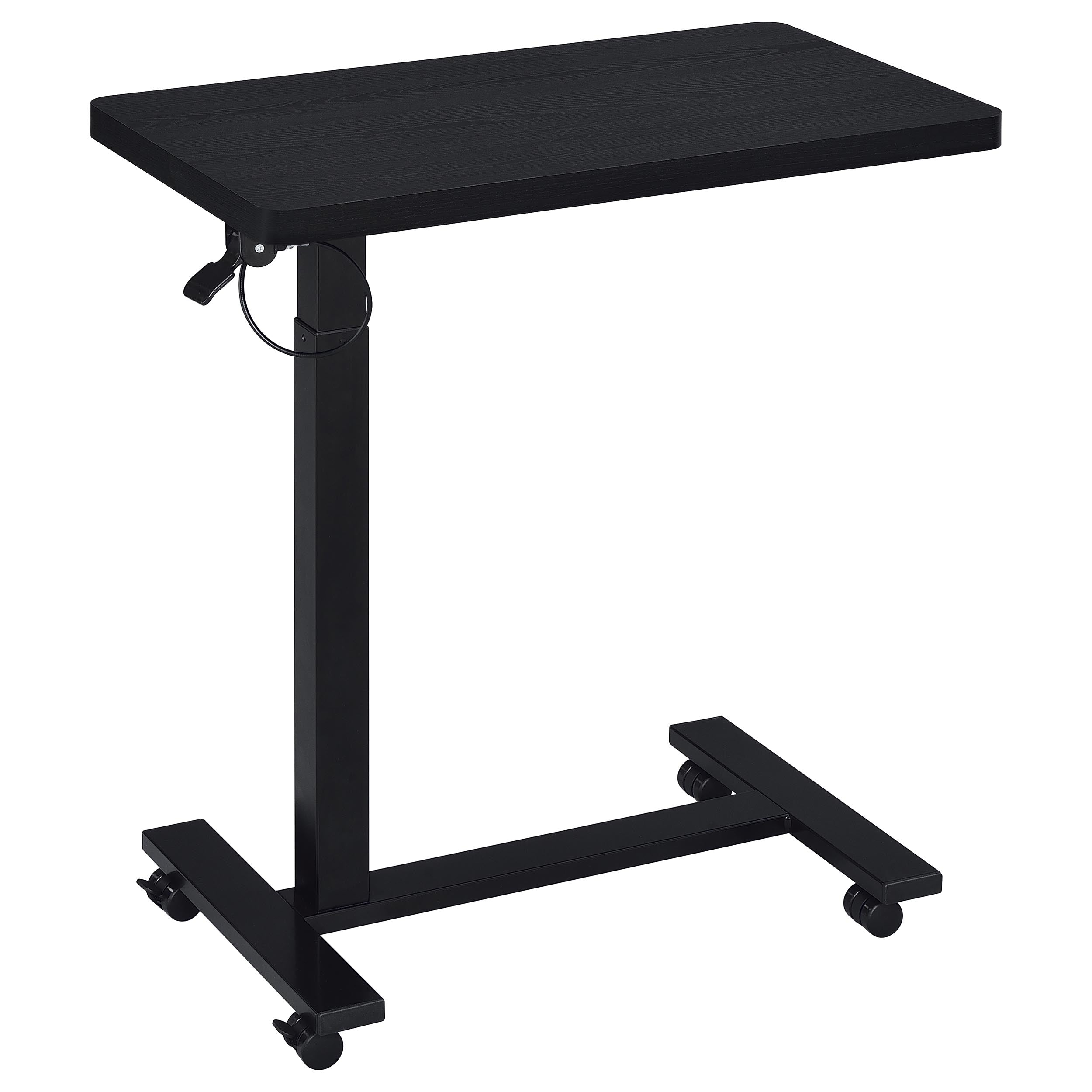 Westpark Pneumatic Adjustable C-Shape Side Table with Casters Black-